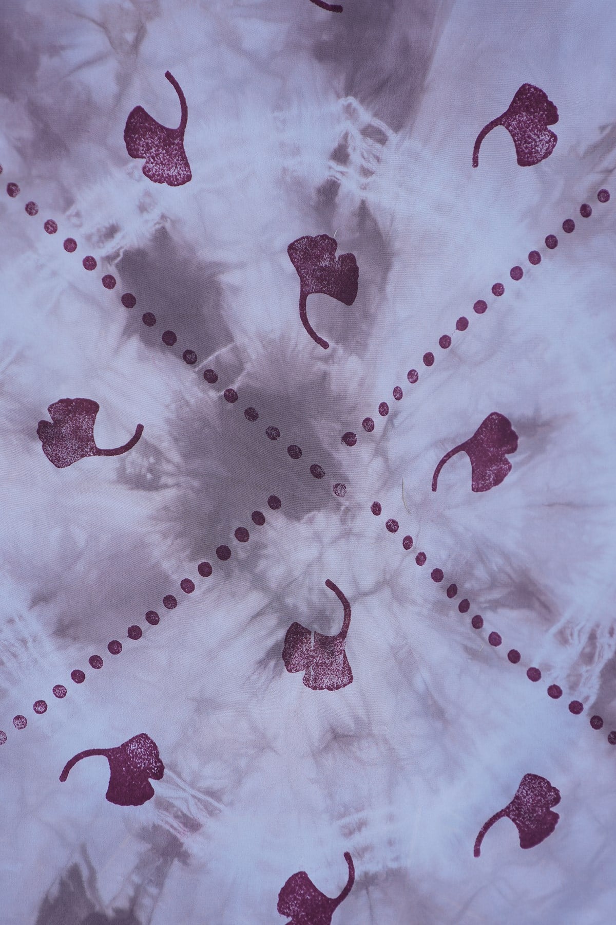 %100 İpek Batik Eşarp Kahverengi - Bordo Desenli