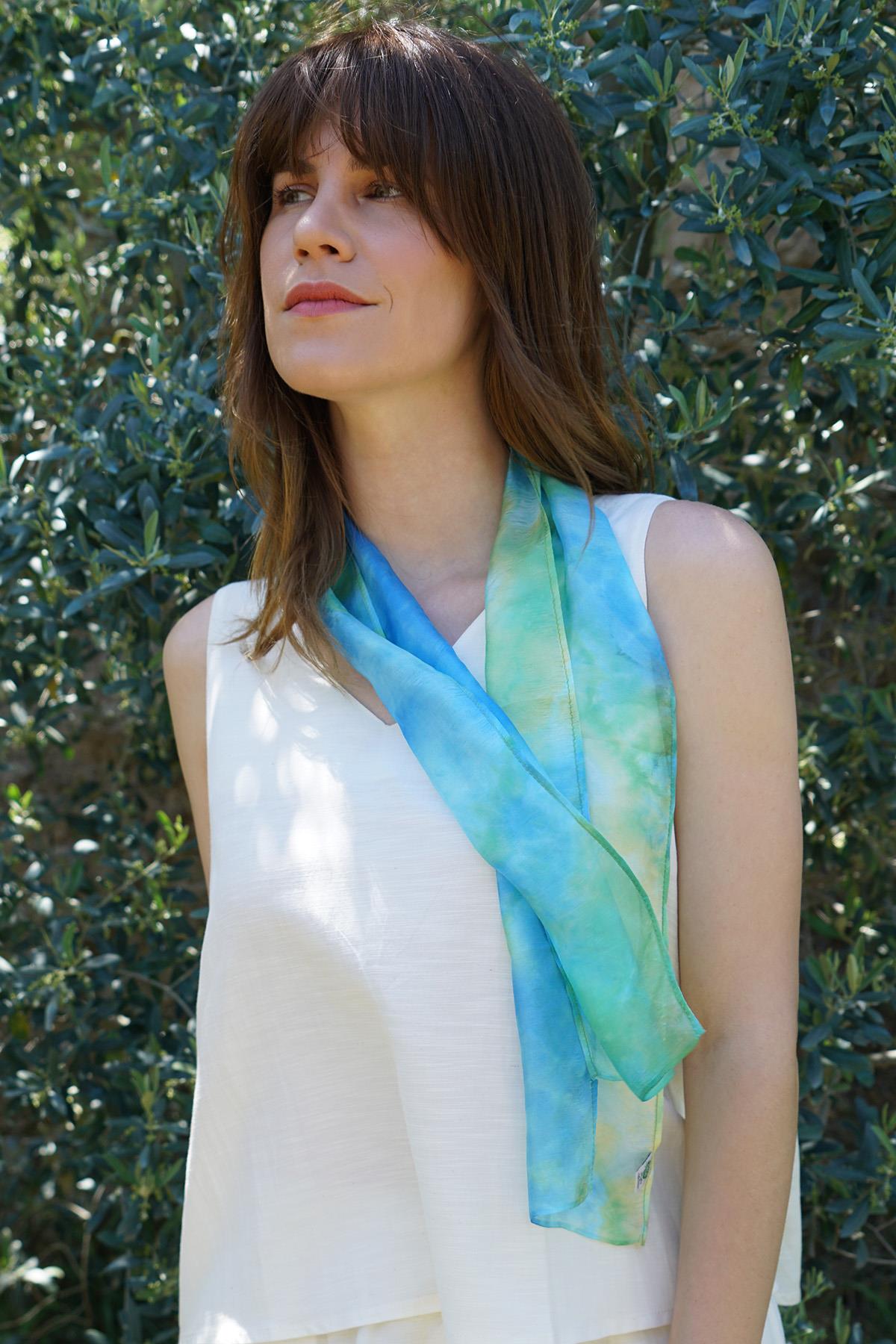 %100 İpek Small Fular Batik - Doğadan