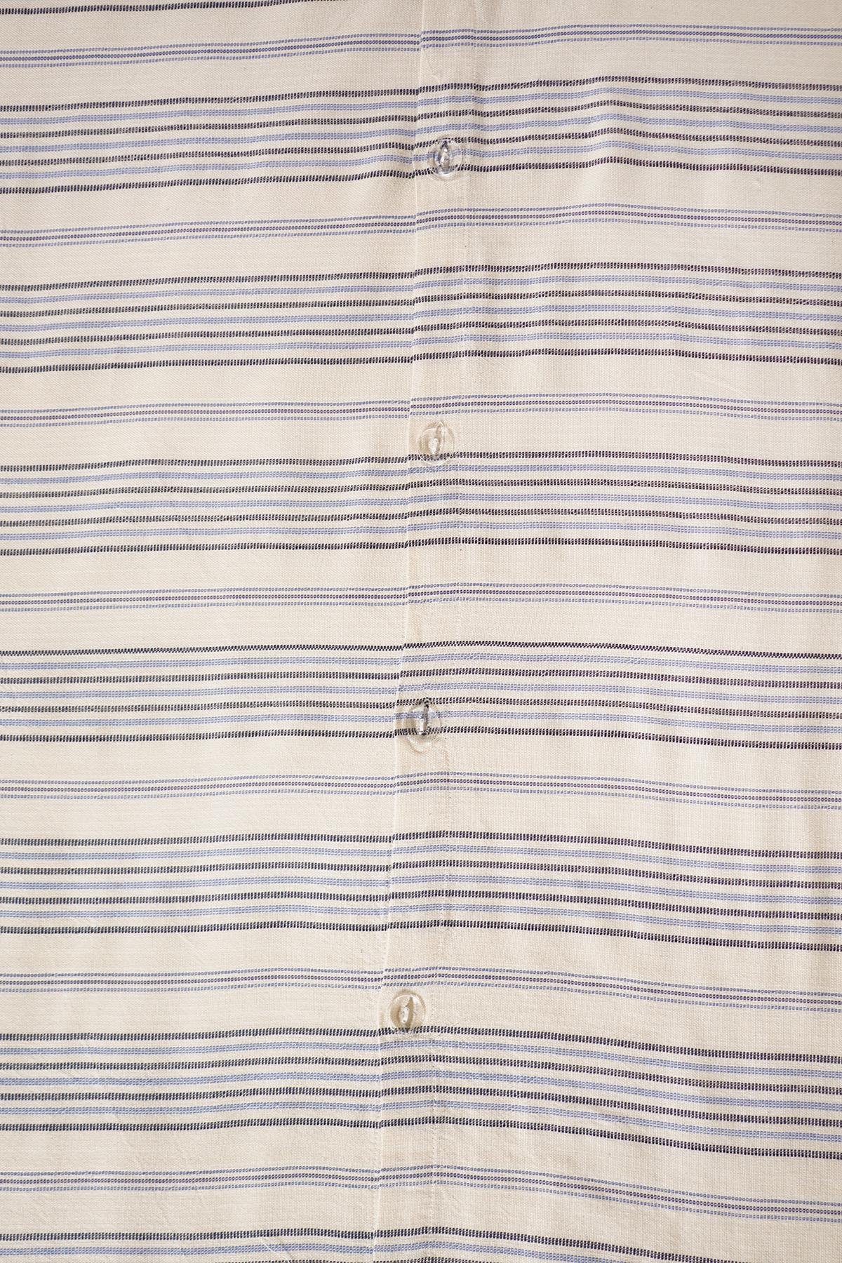 %100 Pamuk El Dokuması Ekli Nevresim Takımı Çift Kişilik 230 x 260 cm - Mavi Çizgili