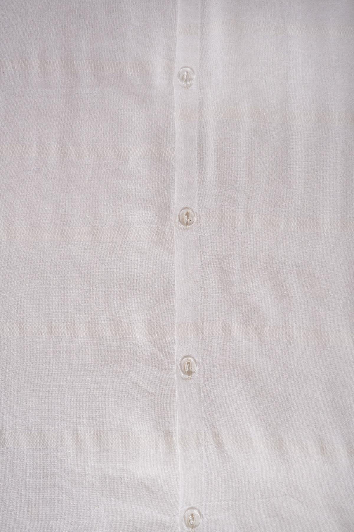 %100 Pamuk El Dokuması Nevresim Takımı Çift Kişilik 220 x 250 cm - Kırık Beyaz