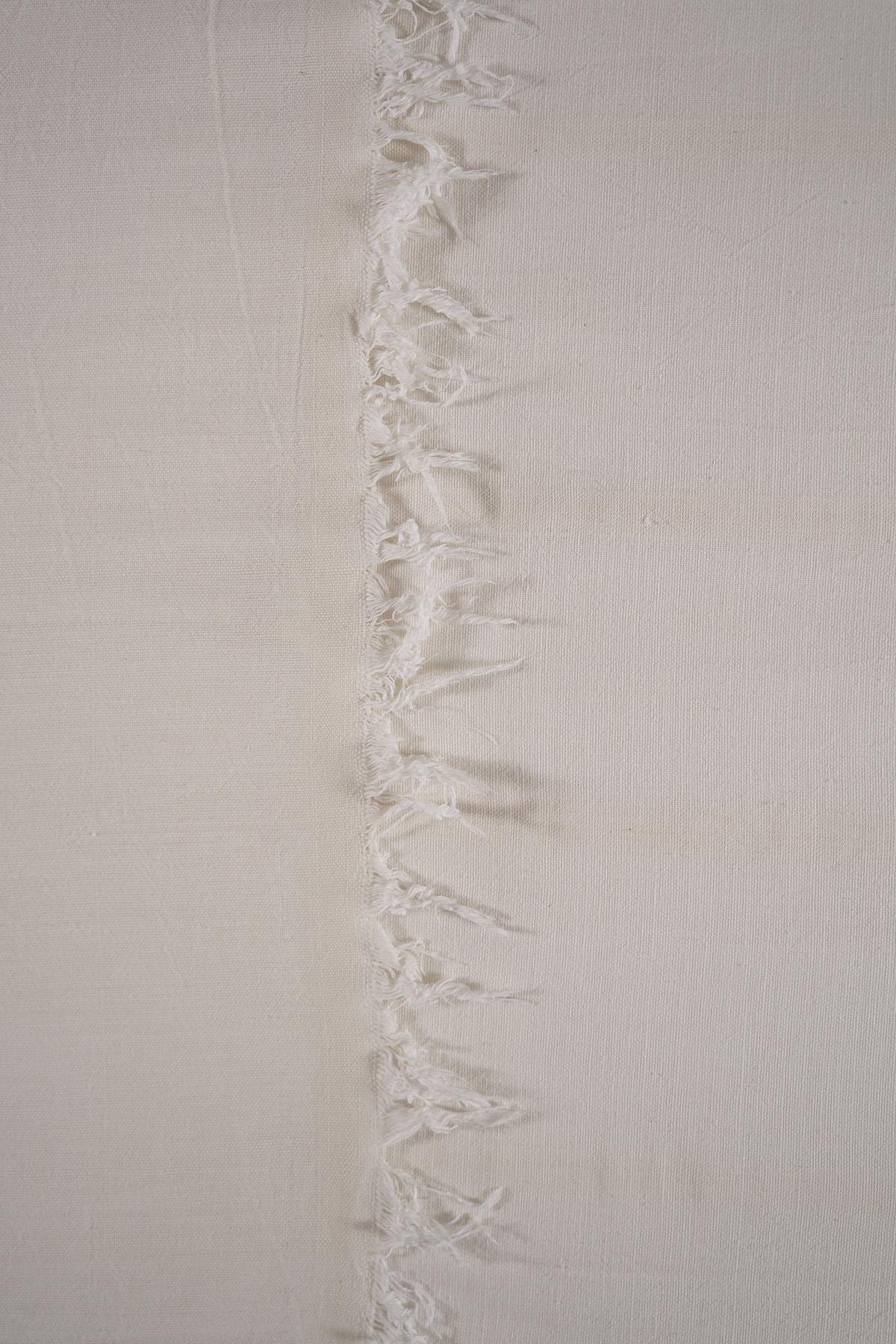 %100 Pamuk El Dokuması Nevresim Takımı Çift Kişilik 220 x 250 cm - Kırık Beyaz