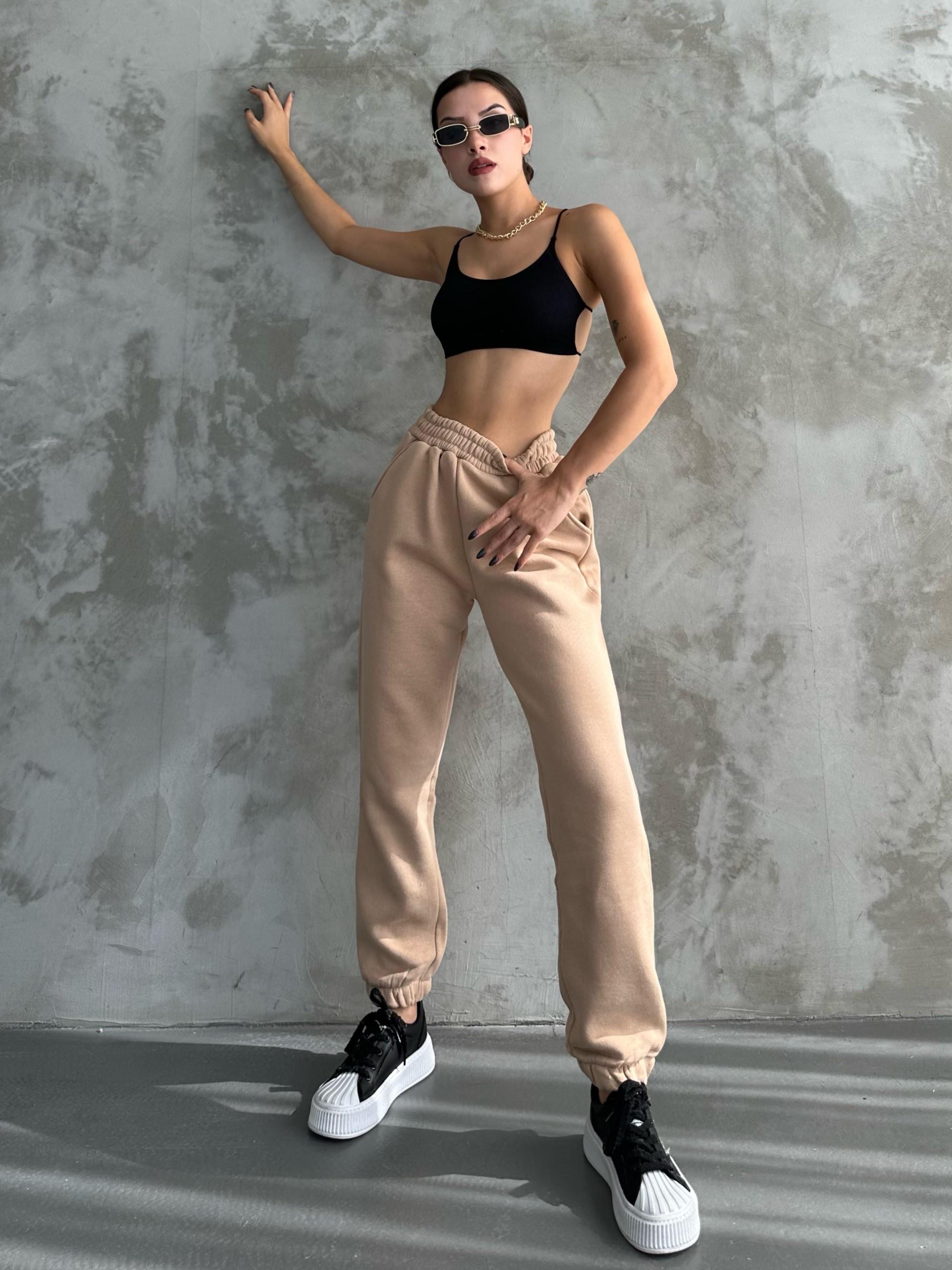 3 İplik Jogger Sütlü Kahve Eşofman Altı