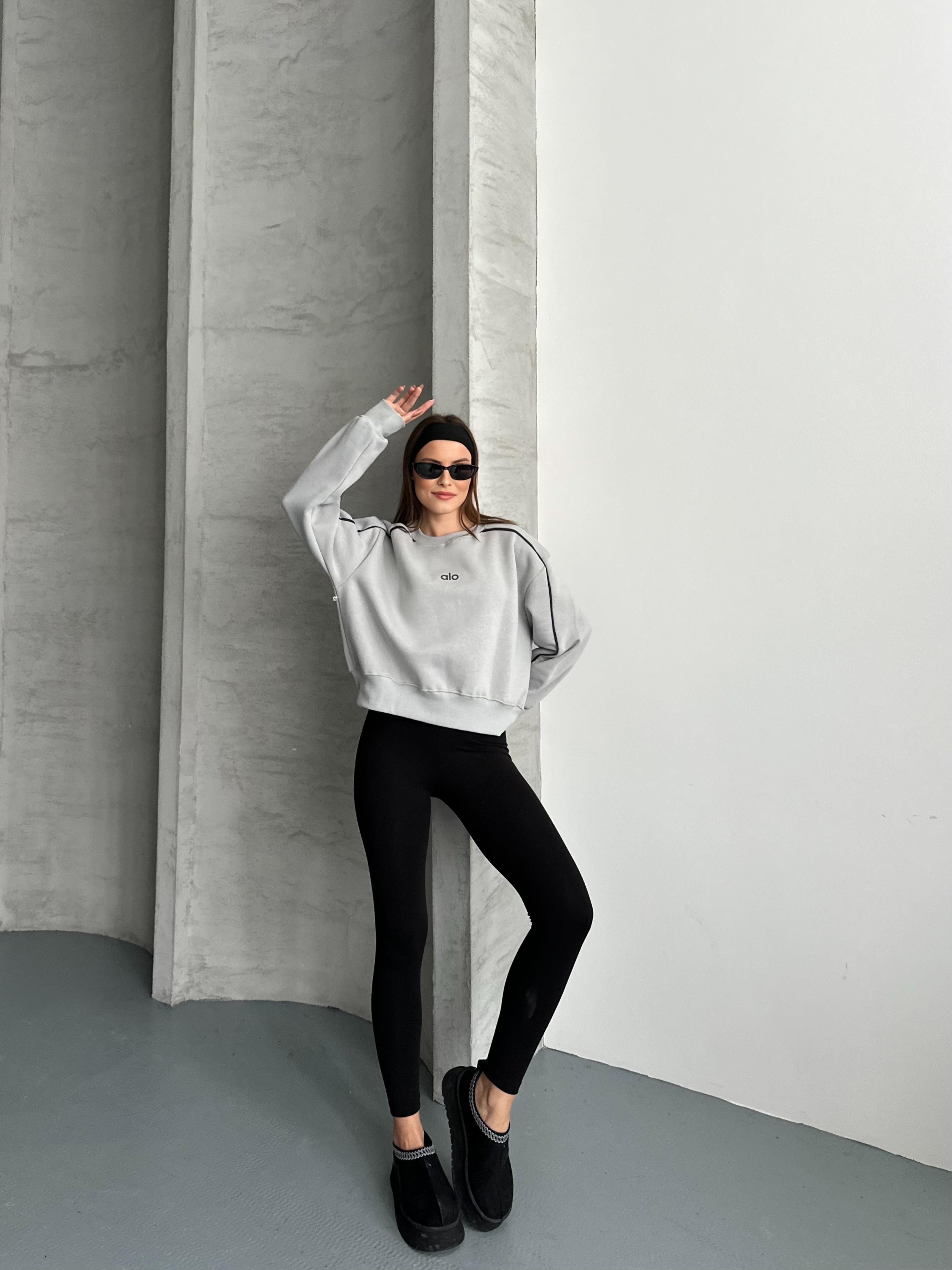 Aktif Oversize Gri Sweatshirt