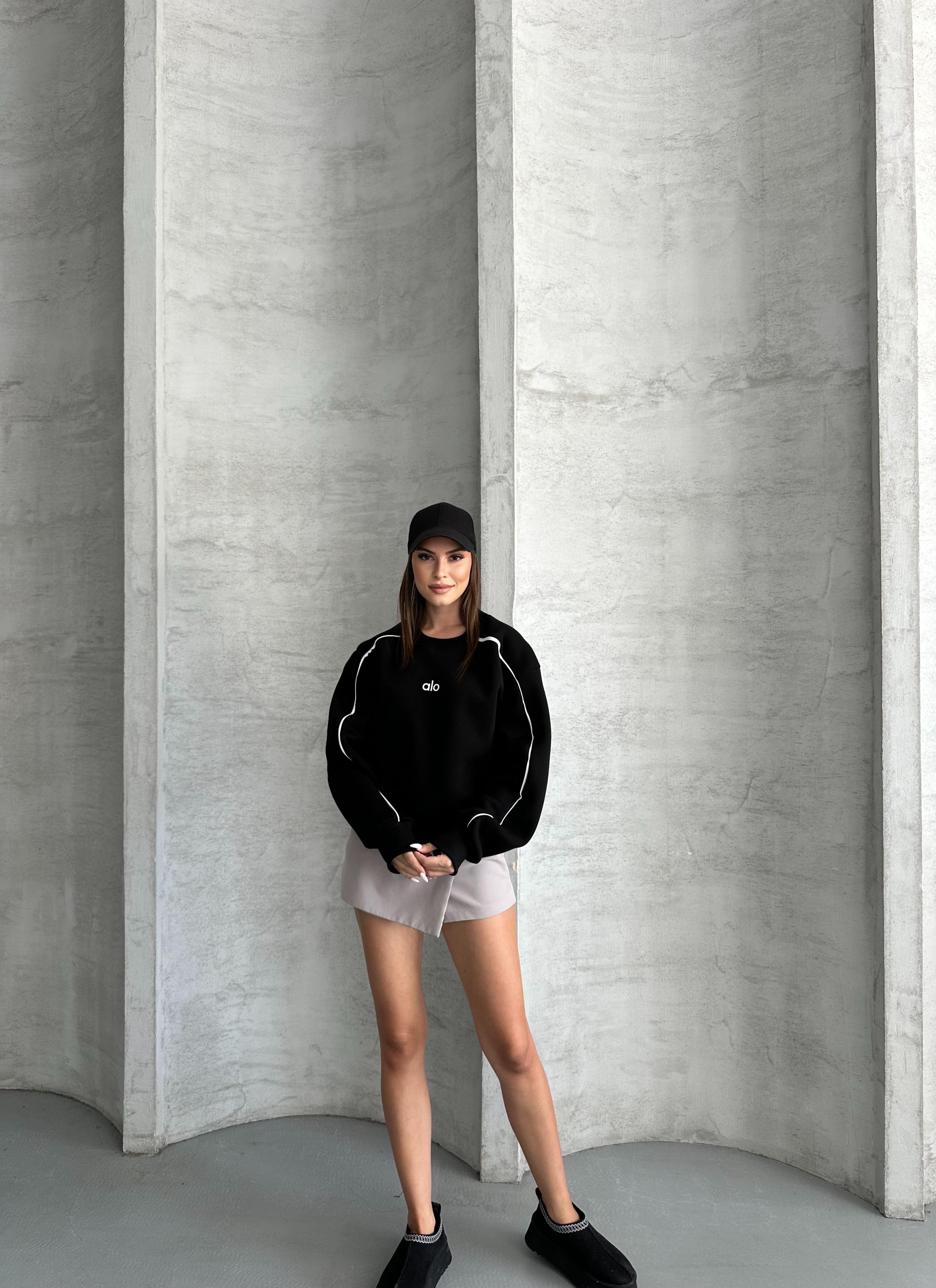 Aktif Oversize Siyah Sweatshirt