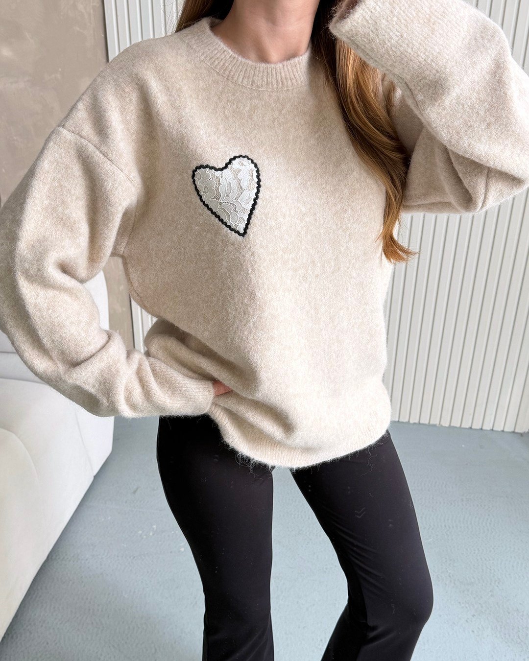 Amore Dantel Kalp Triko