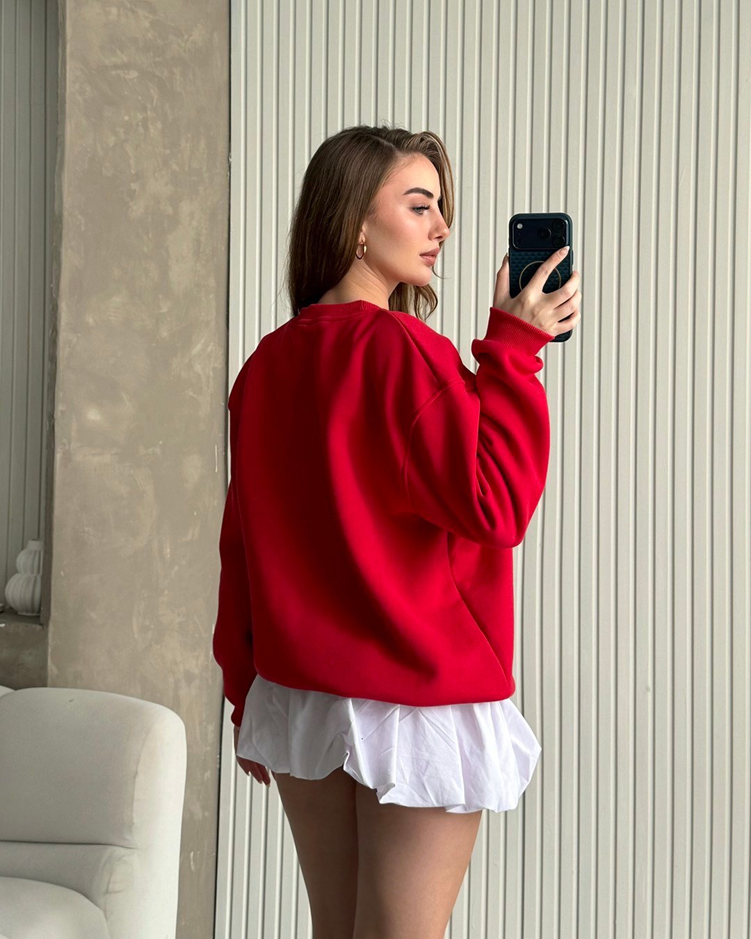 Atlanta1983 Kırmızı Kolej Sweatshirt