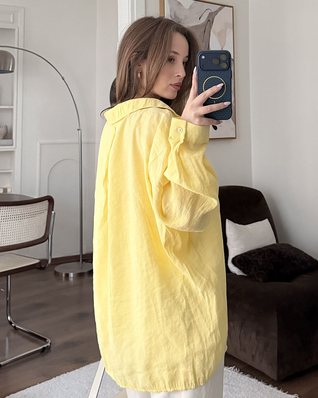 Bambu Oversize Sarı Gömlek
