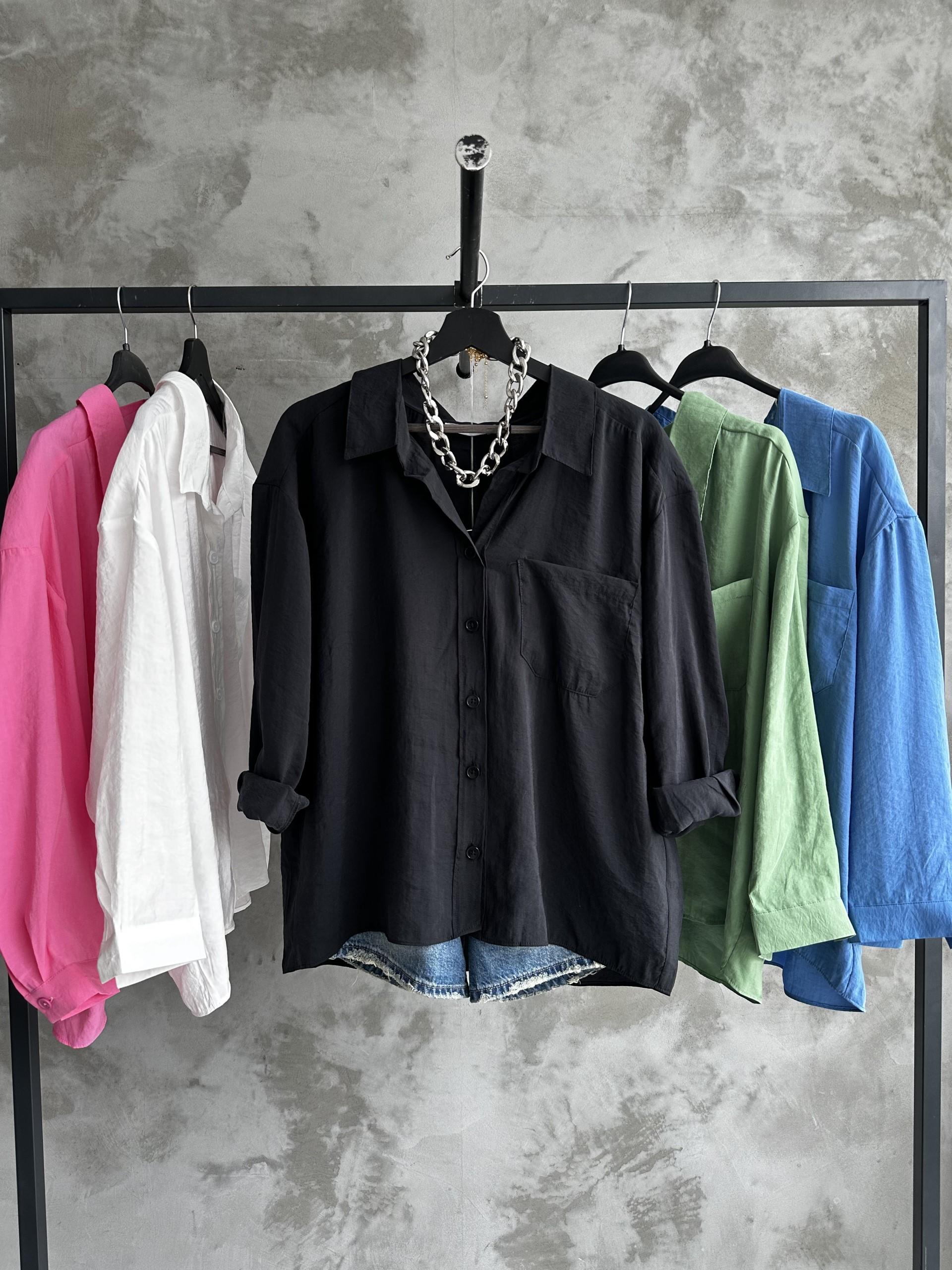 Bambu Oversize Siyah Gömlek
