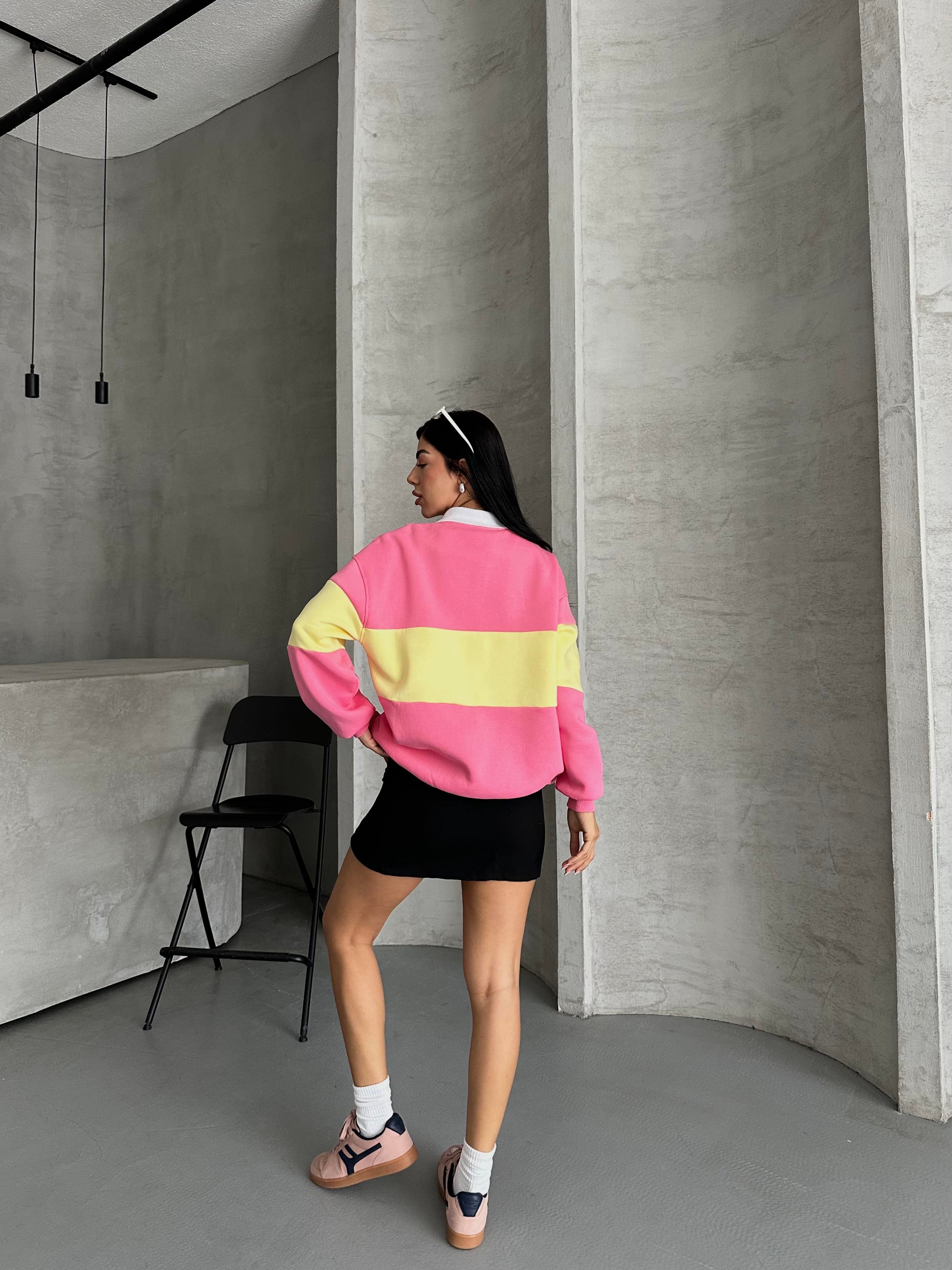 California Nakışlı Fuşya Sweatshirt