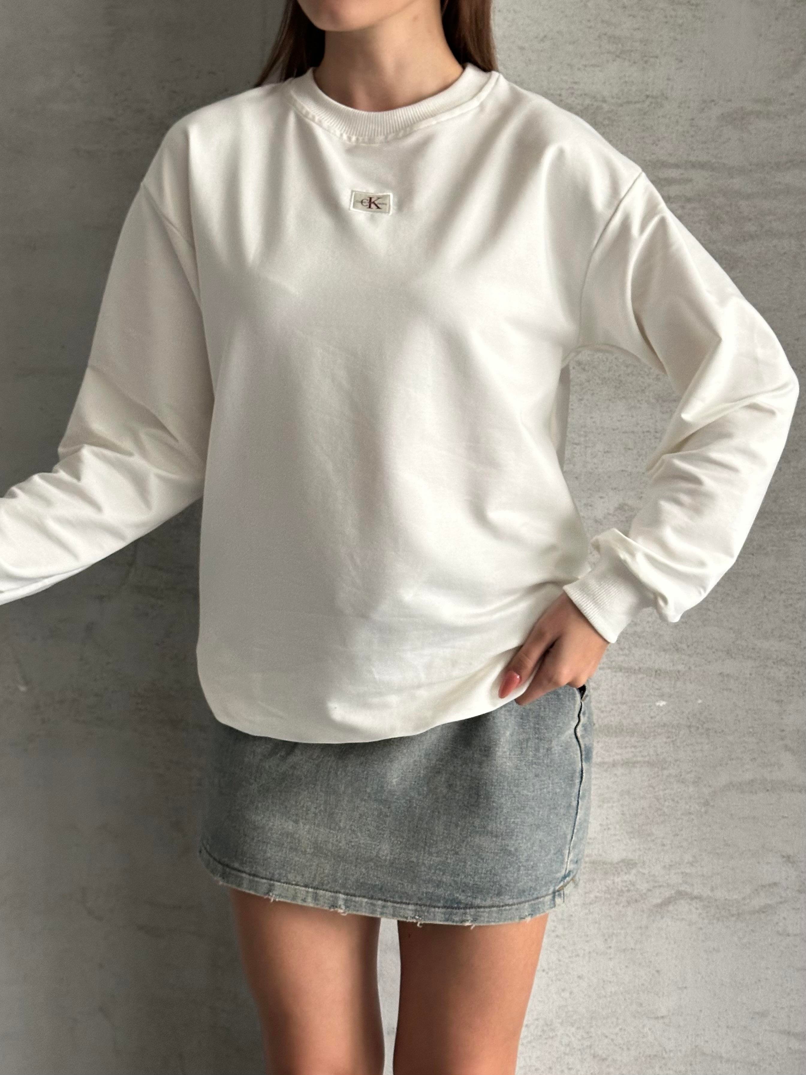 Ceka Unisex Beyaz Sweatshirt