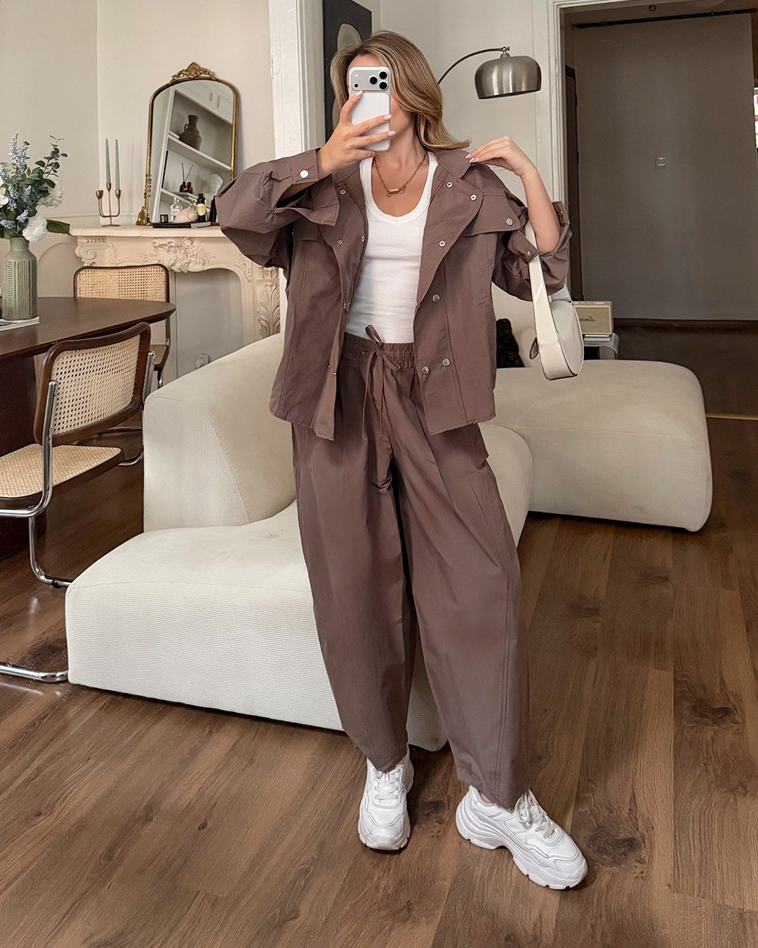 Çıtçıtlı Vizon Gömlek Pantolon İkili Takım