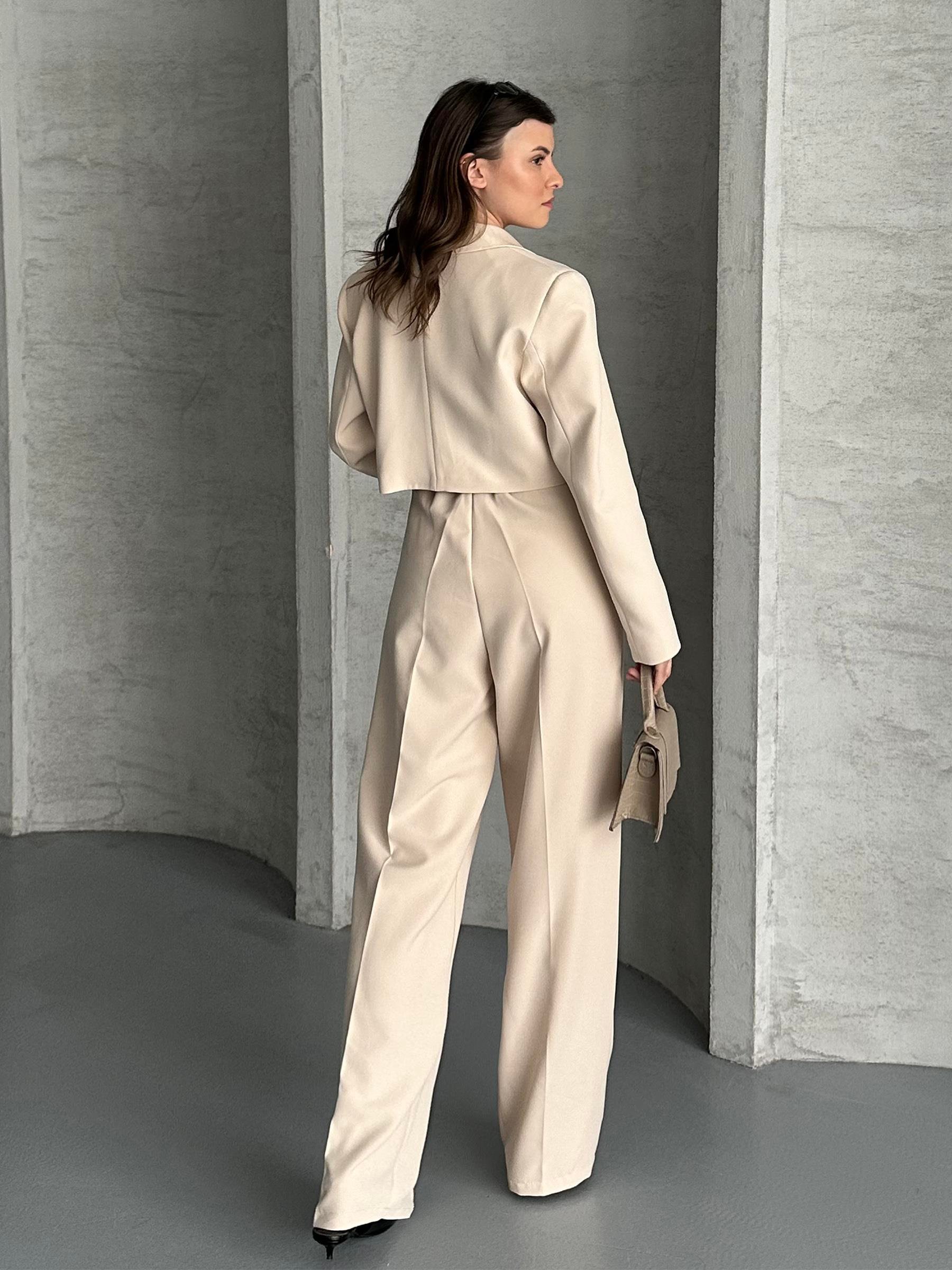 Crop Ceketli Taş İkili Takım