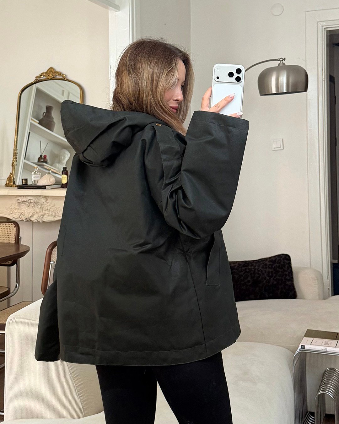 Kapüşonlu Oversize Haki Parka