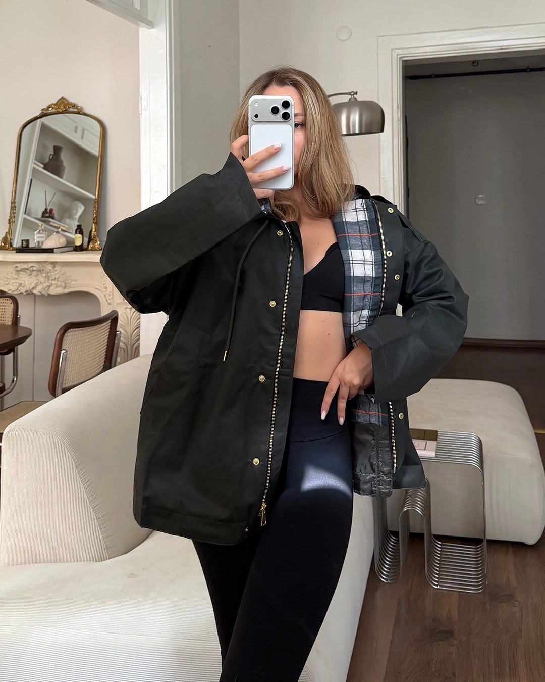 Kapüşonlu Oversize Haki Parka