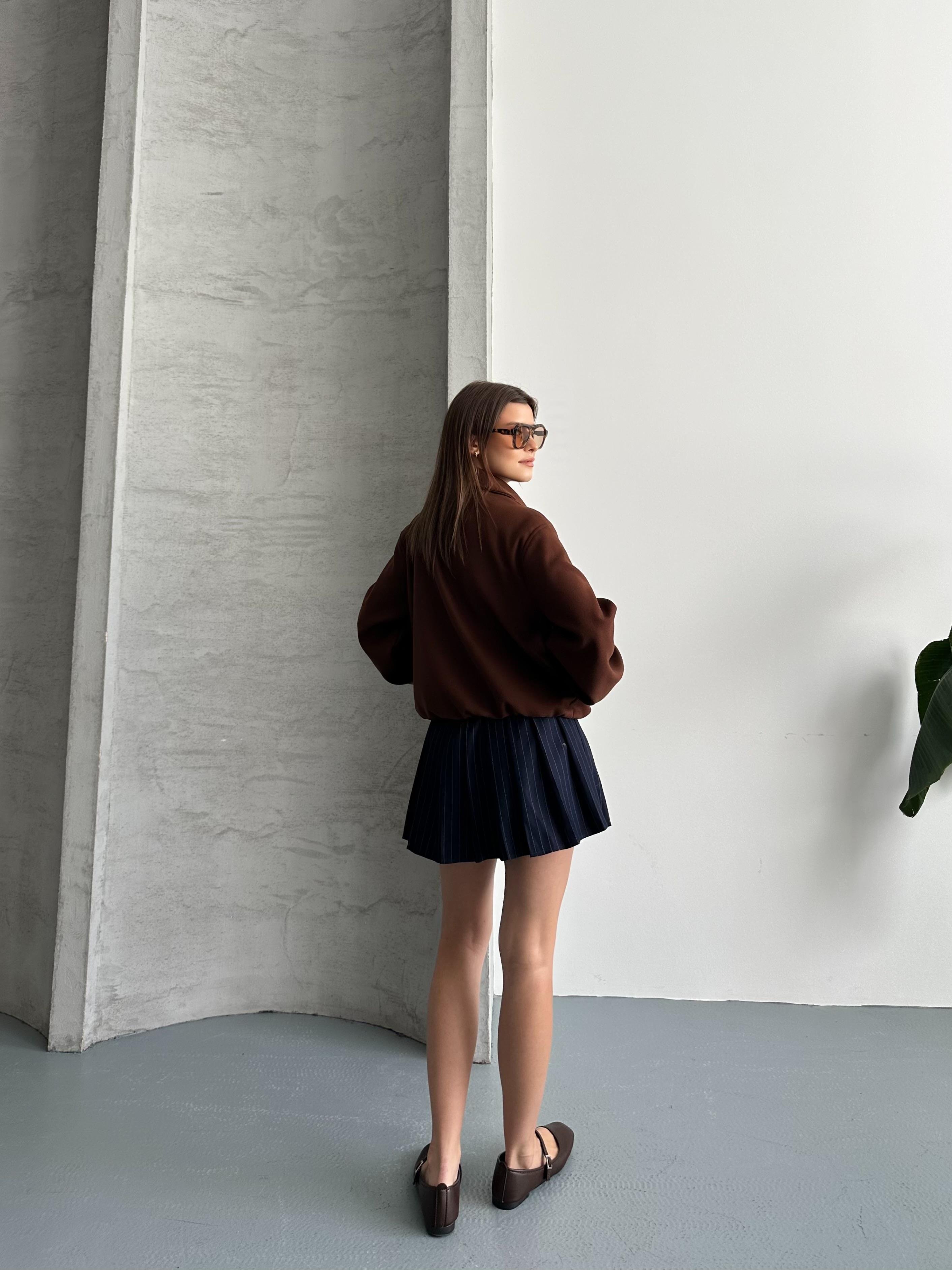 Kısa Oversize Acı Kahve Kaşe Ceket