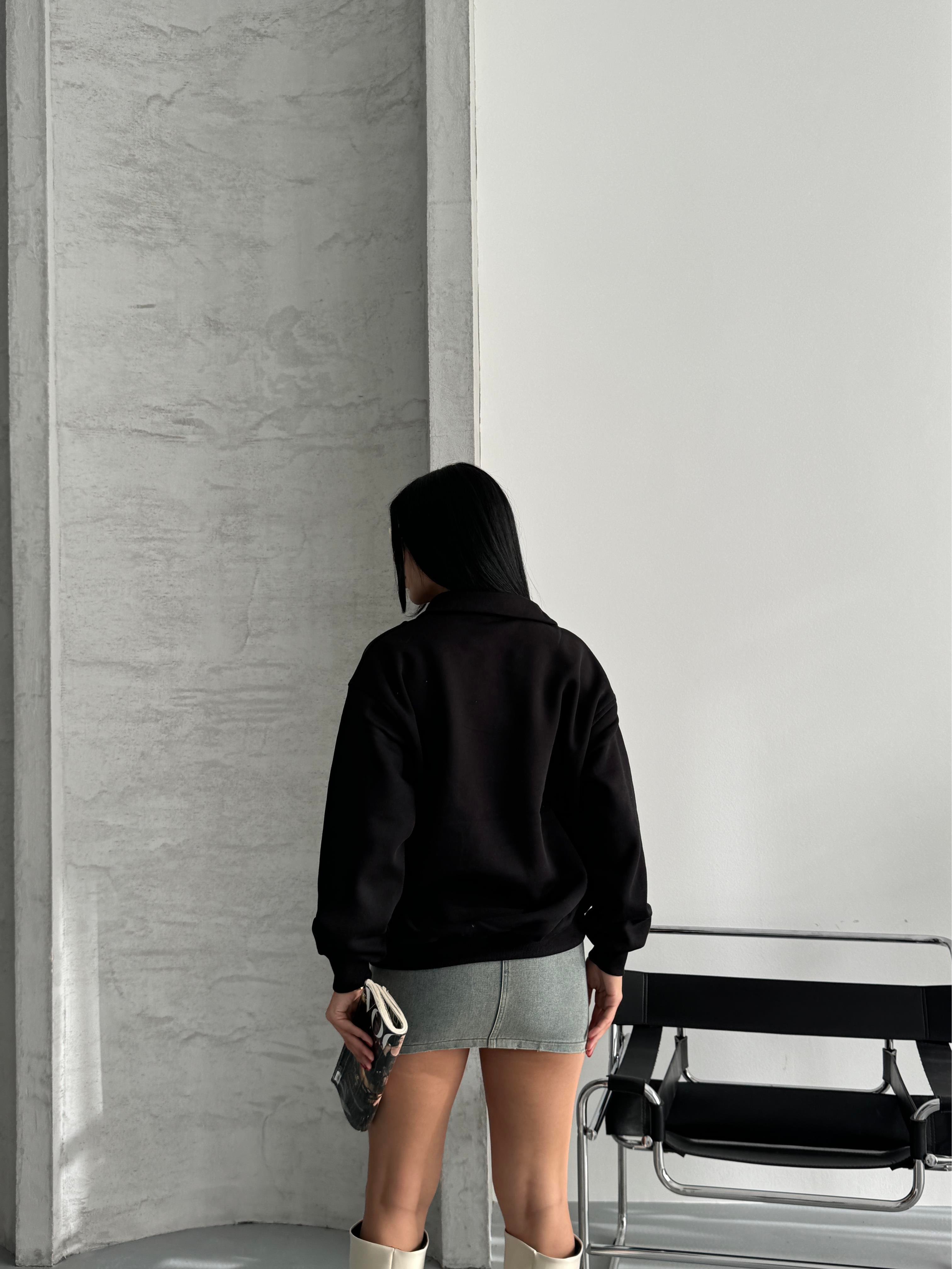 Manhattan Unisex Siyah Sweatshirt