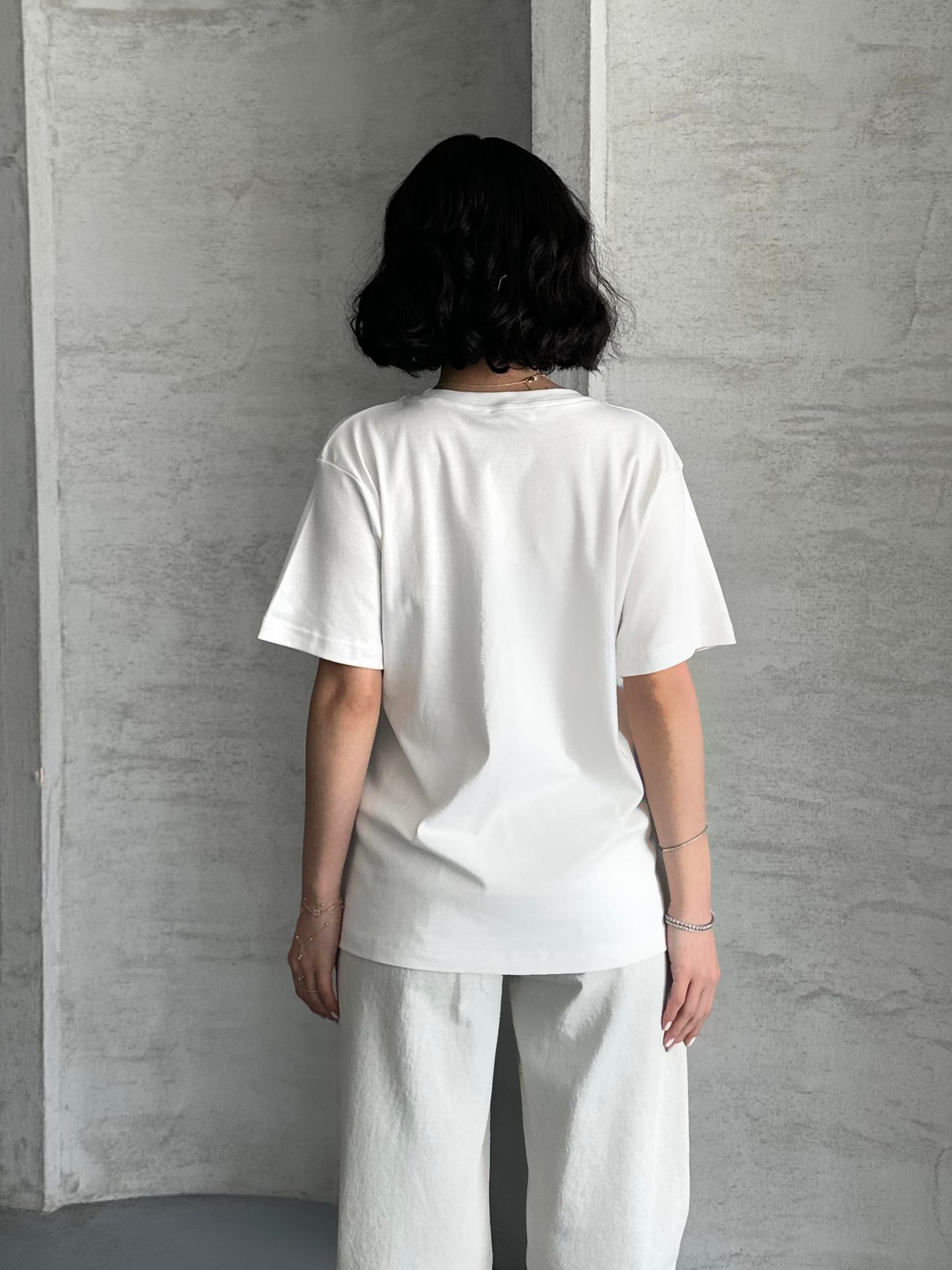 Miu Miu Taşlı Beyaz T-Shirt