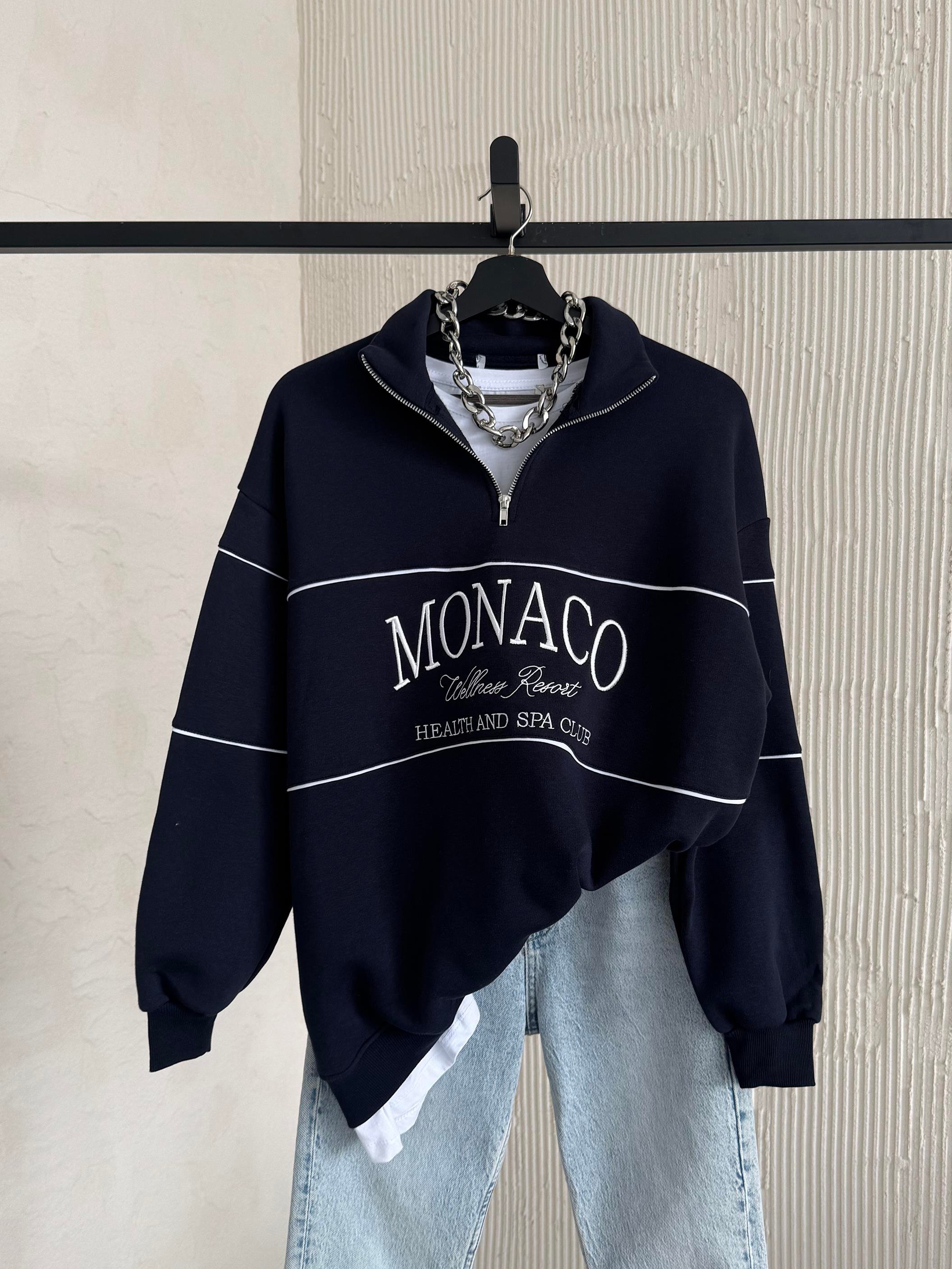 Monaco Unisex Lacivert Sweatshirt