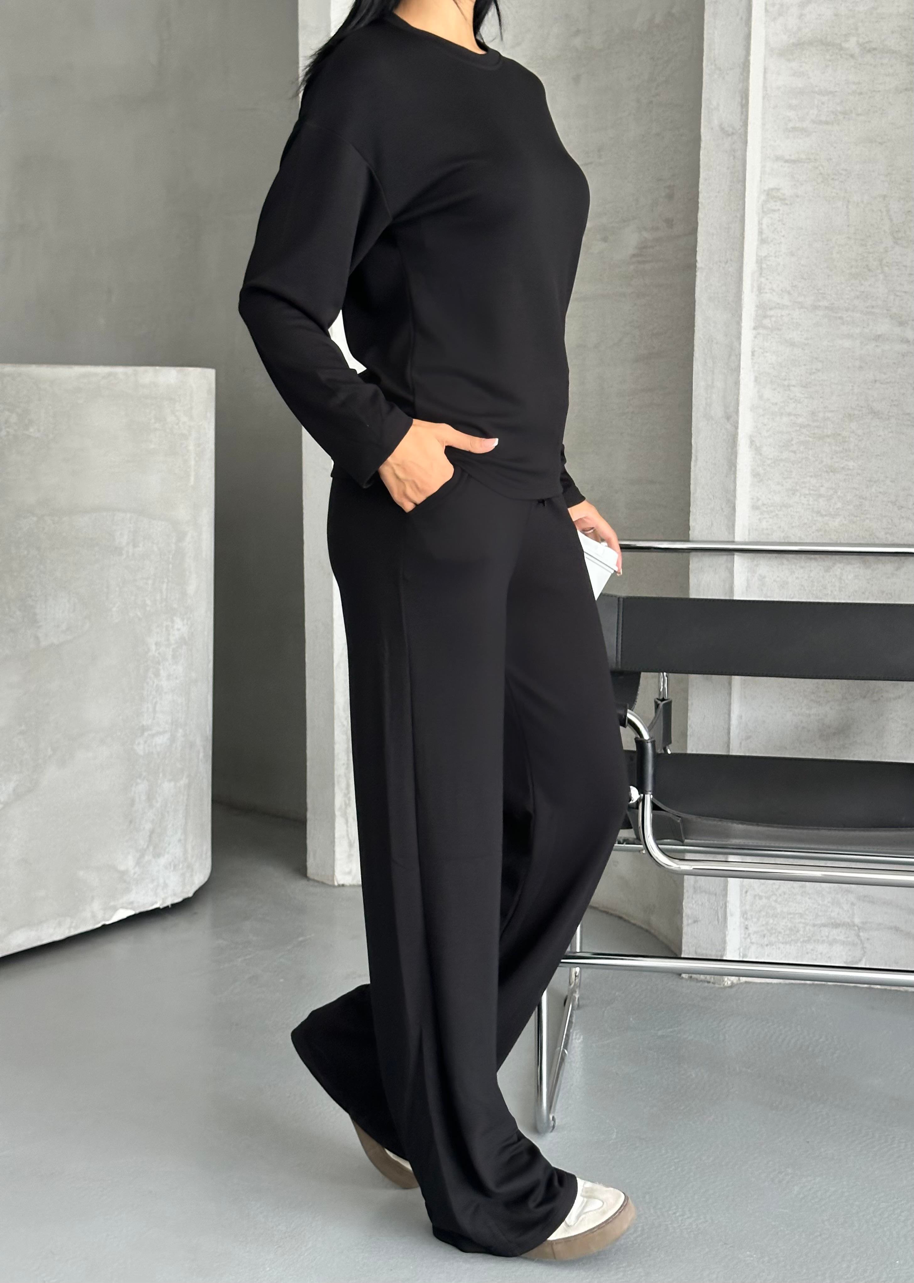 Oversize Siyah Eşofman Takımı