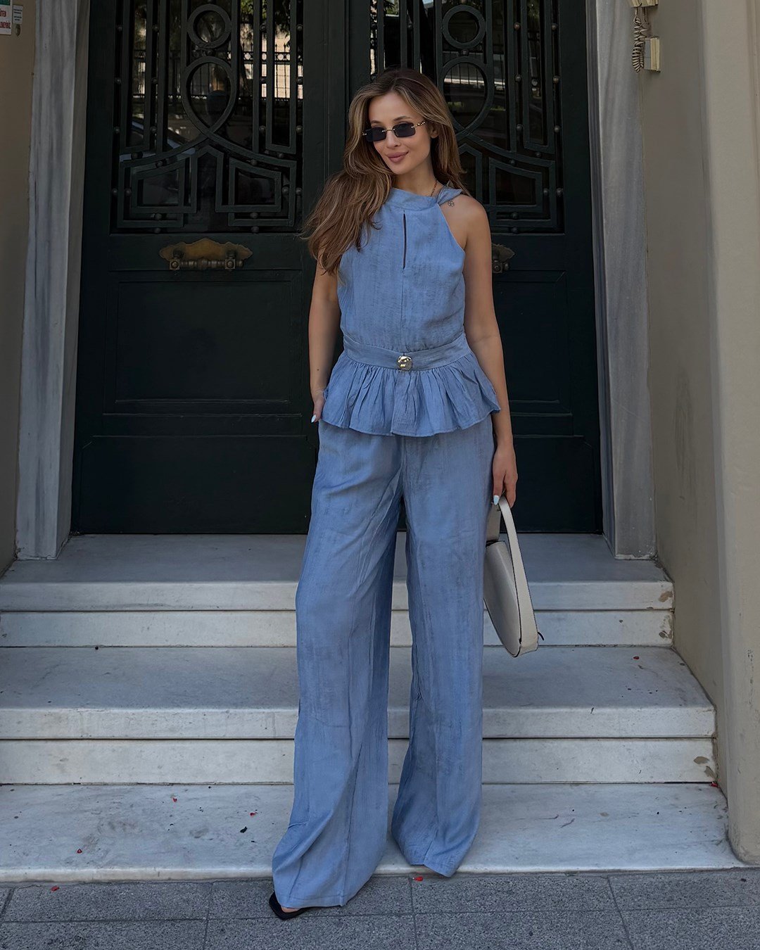 Peplum Mavi Takım