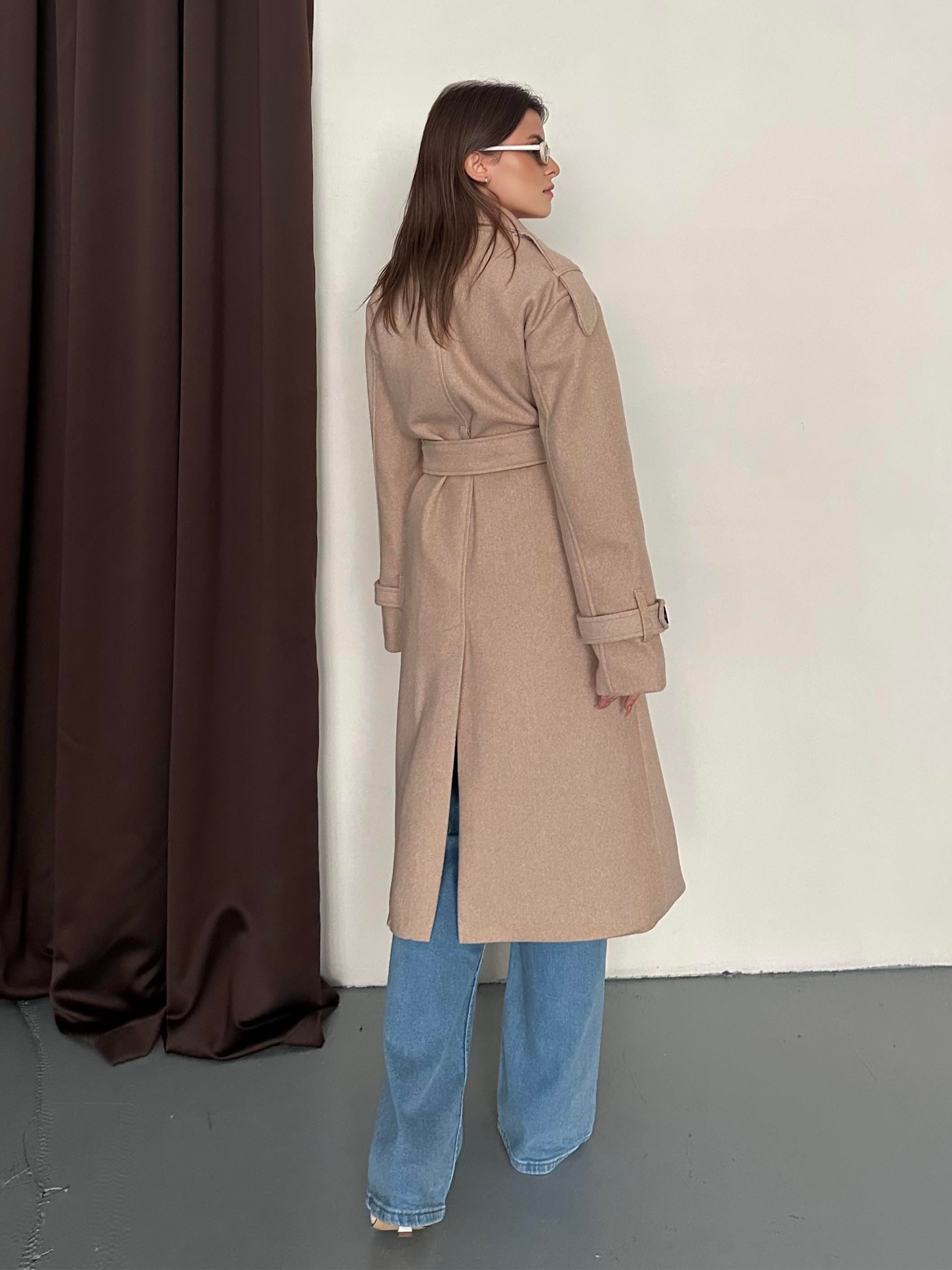 Premium Modern Bej Kaşe Kaban