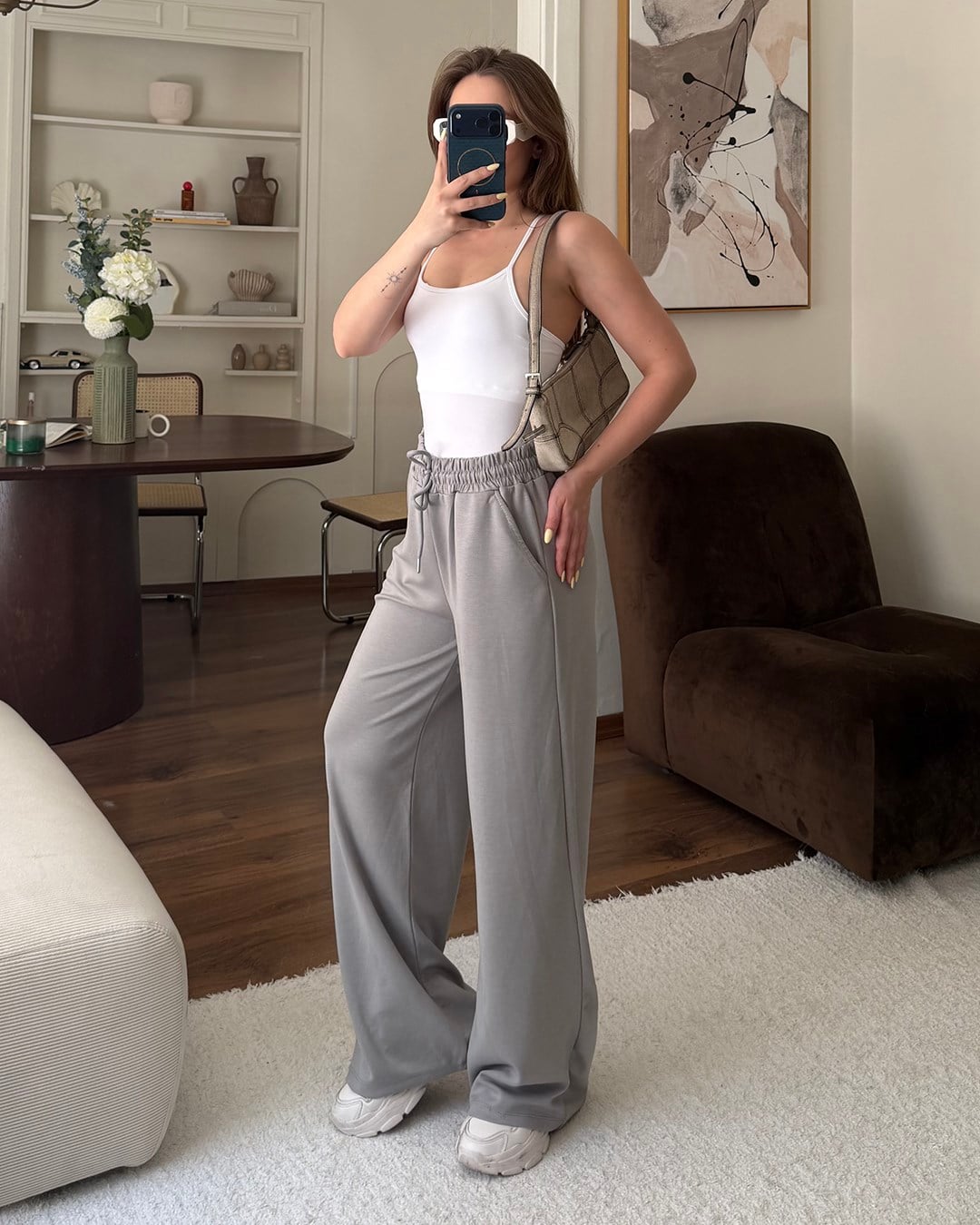 Soft Gri Basic Alt Eşofman