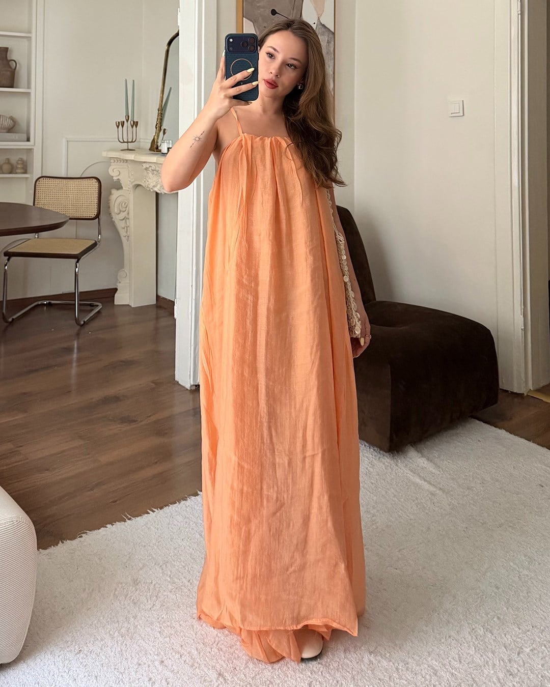 Somon Halter Yaka Maxi Elbise