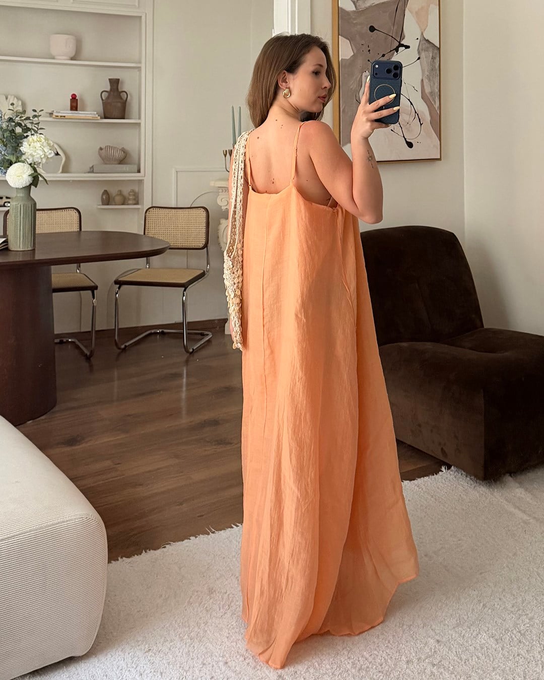 Somon Halter Yaka Maxi Elbise