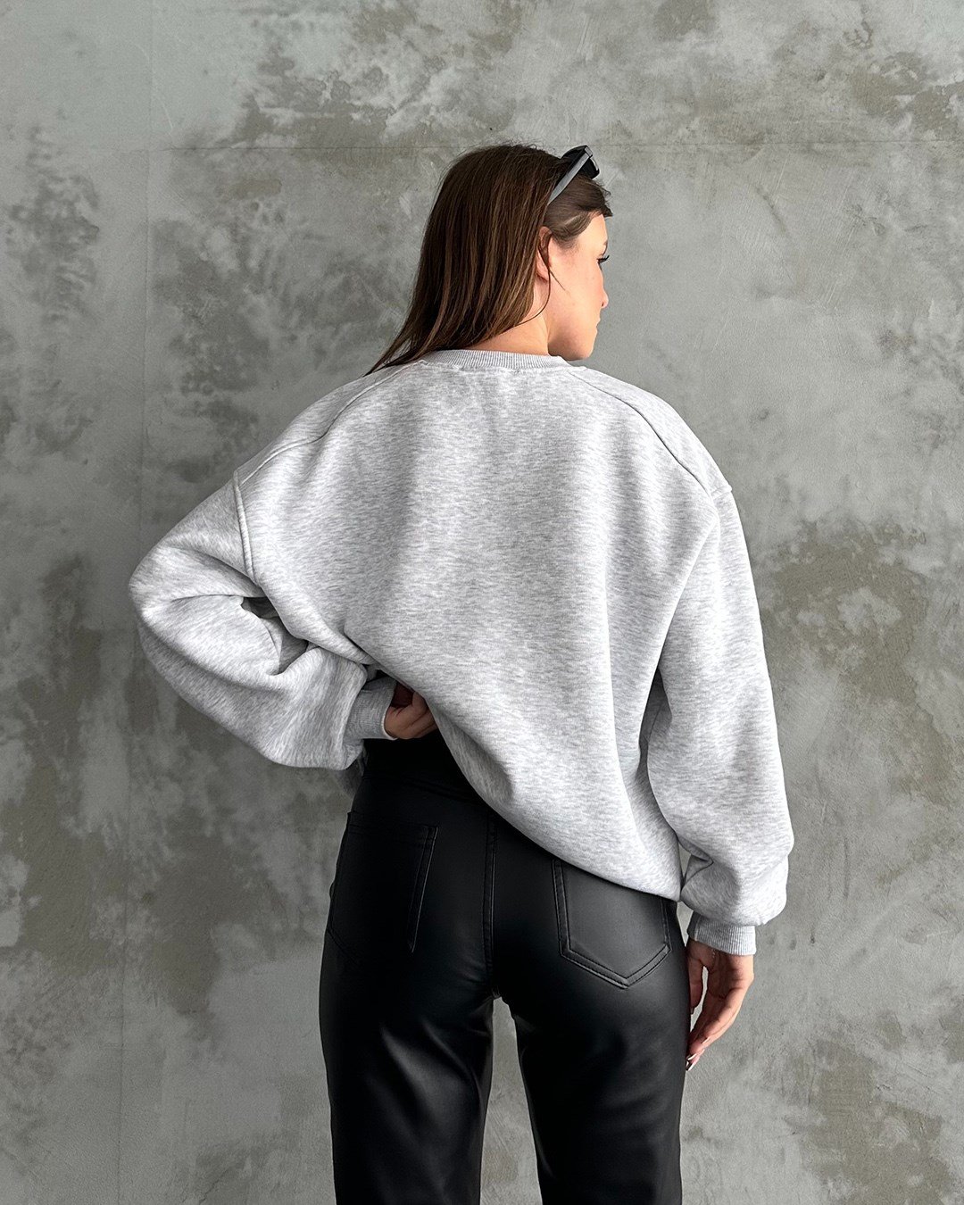 Unisex Düz Melanj Sweatshirt