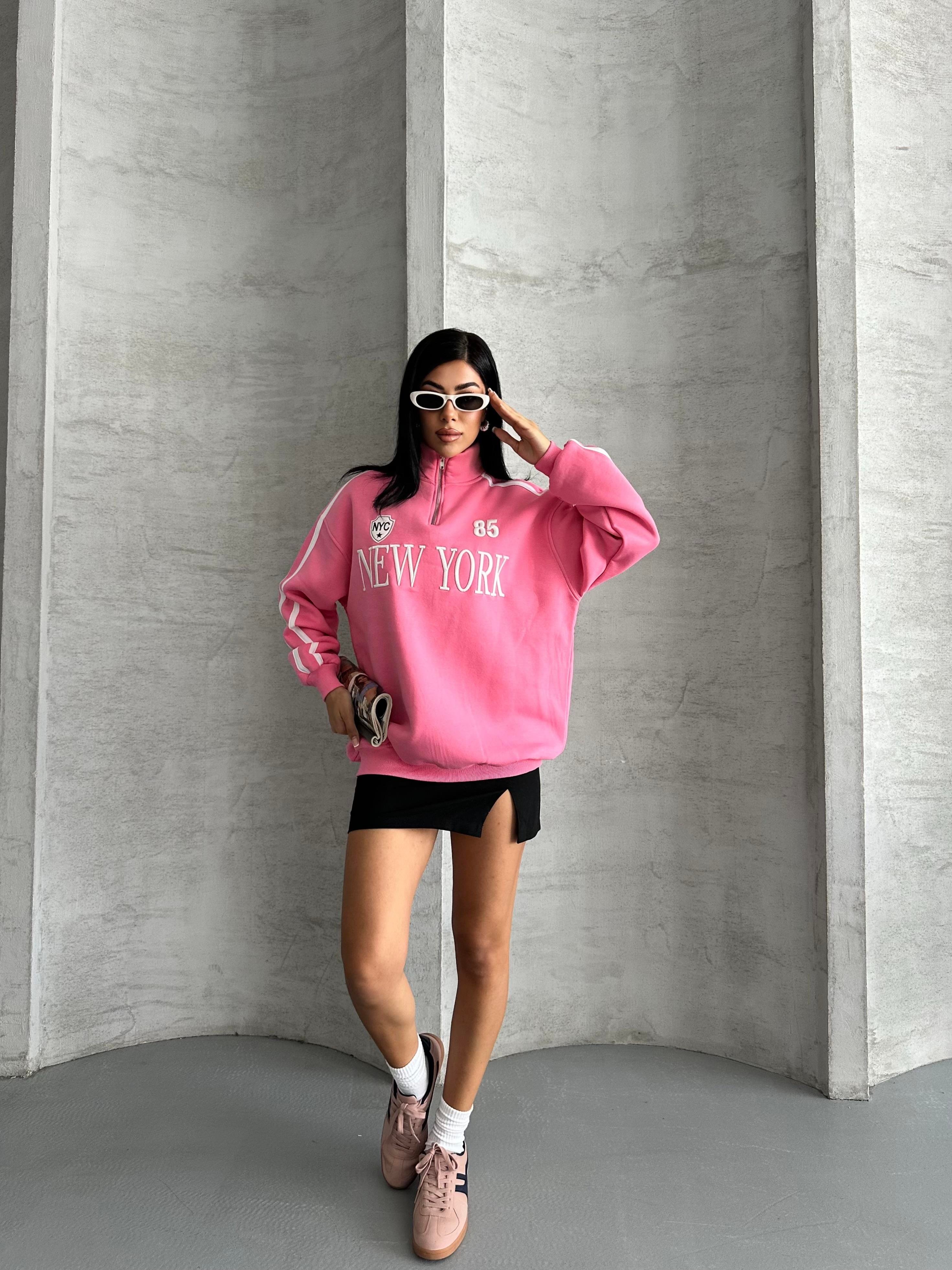Unisex New York 85 Pembe Sweatshirt