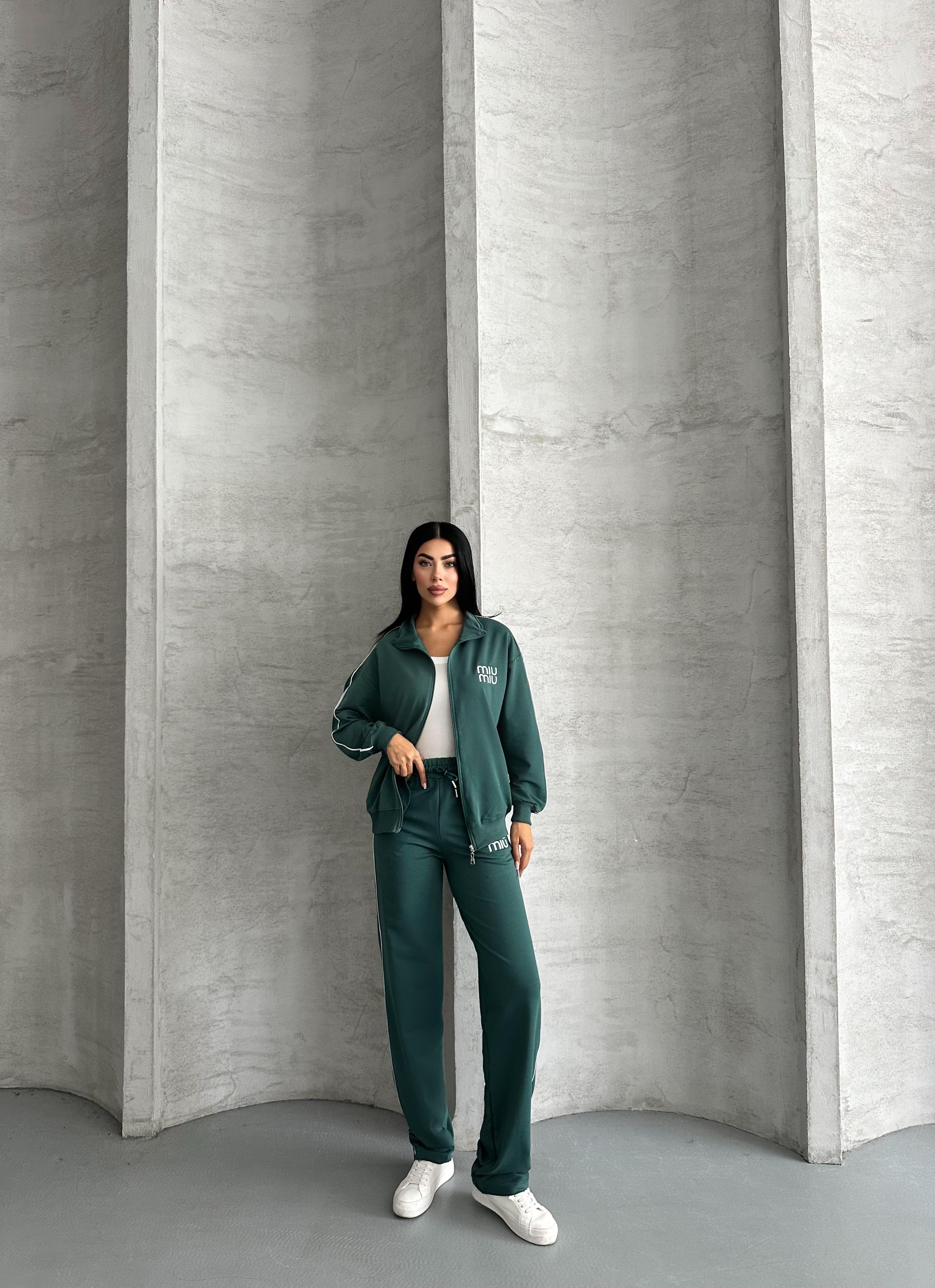 Yoga Fermuarlı Hoodie Yeşil Eşofman Takımı