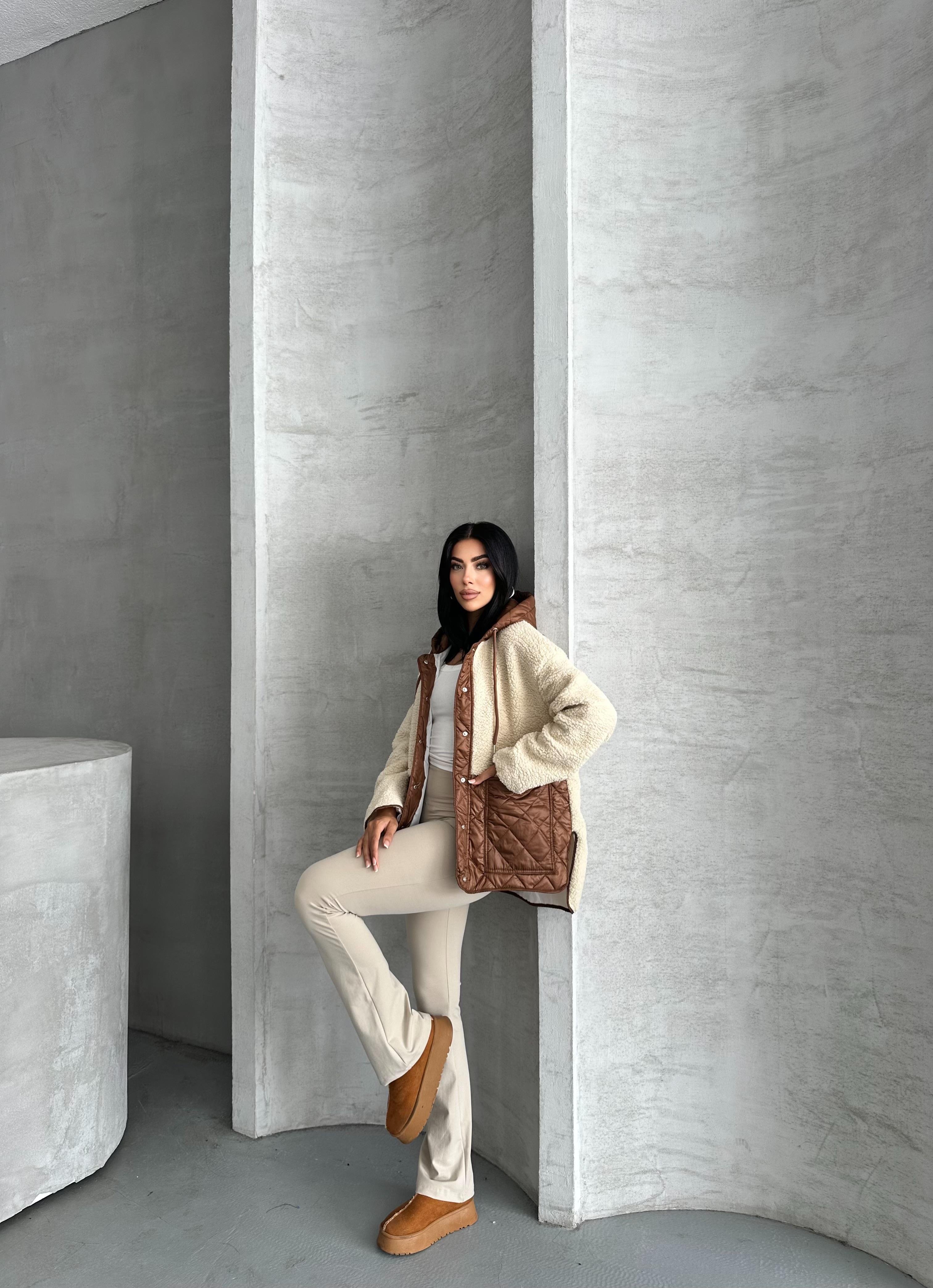 Zarax Bej Peluş Mont