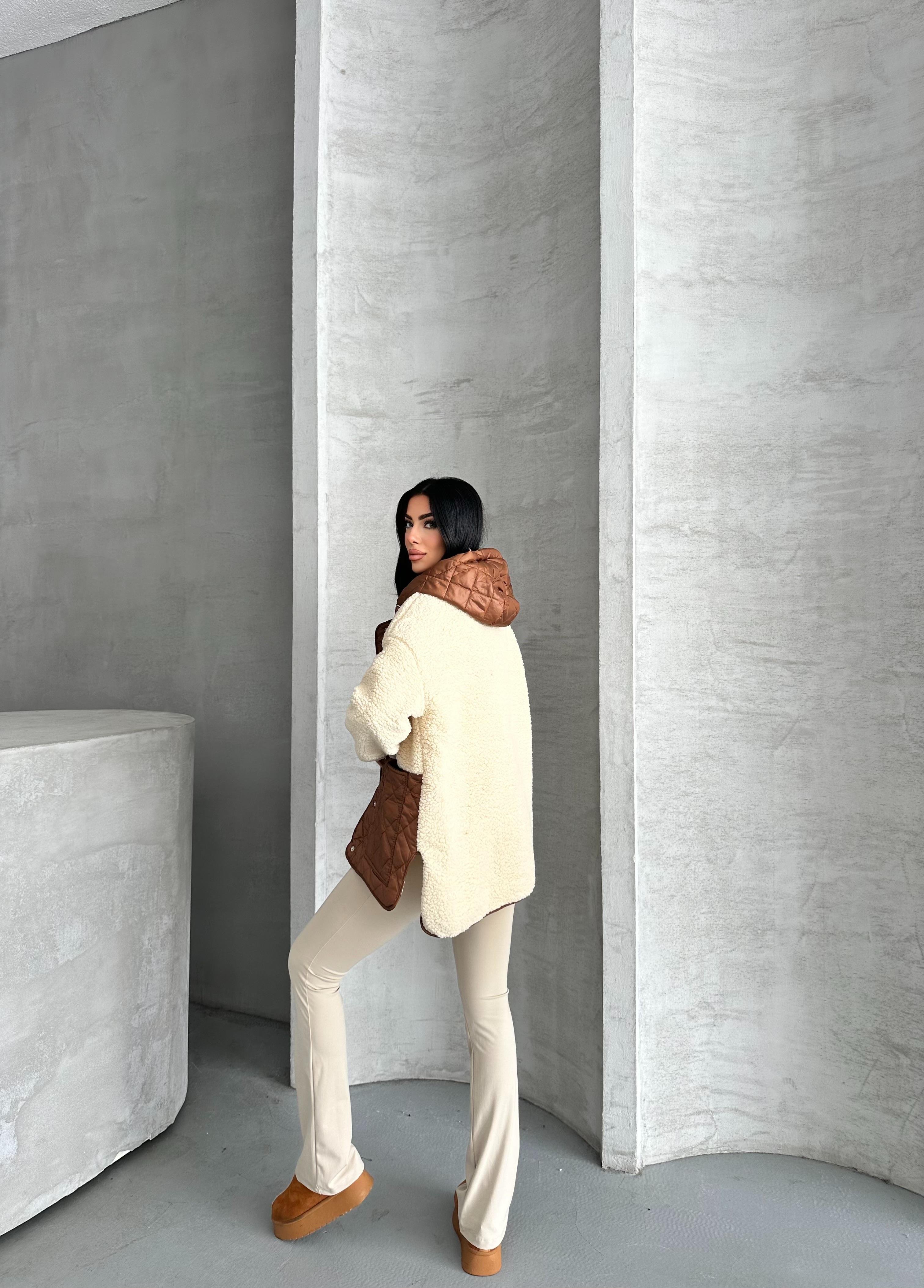 Zarax Bej Peluş Mont