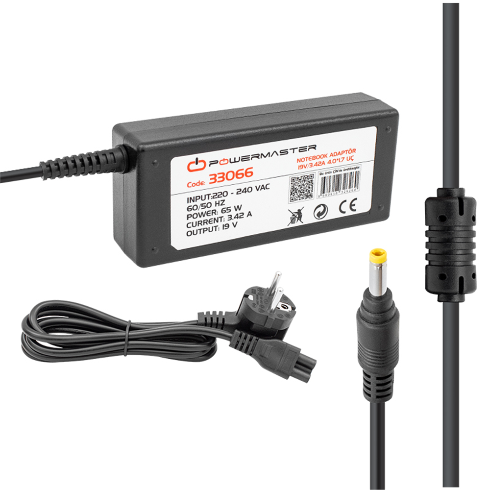 19V 3.42A Notebook Adaptörü (4.0x1.7 mm Uç)