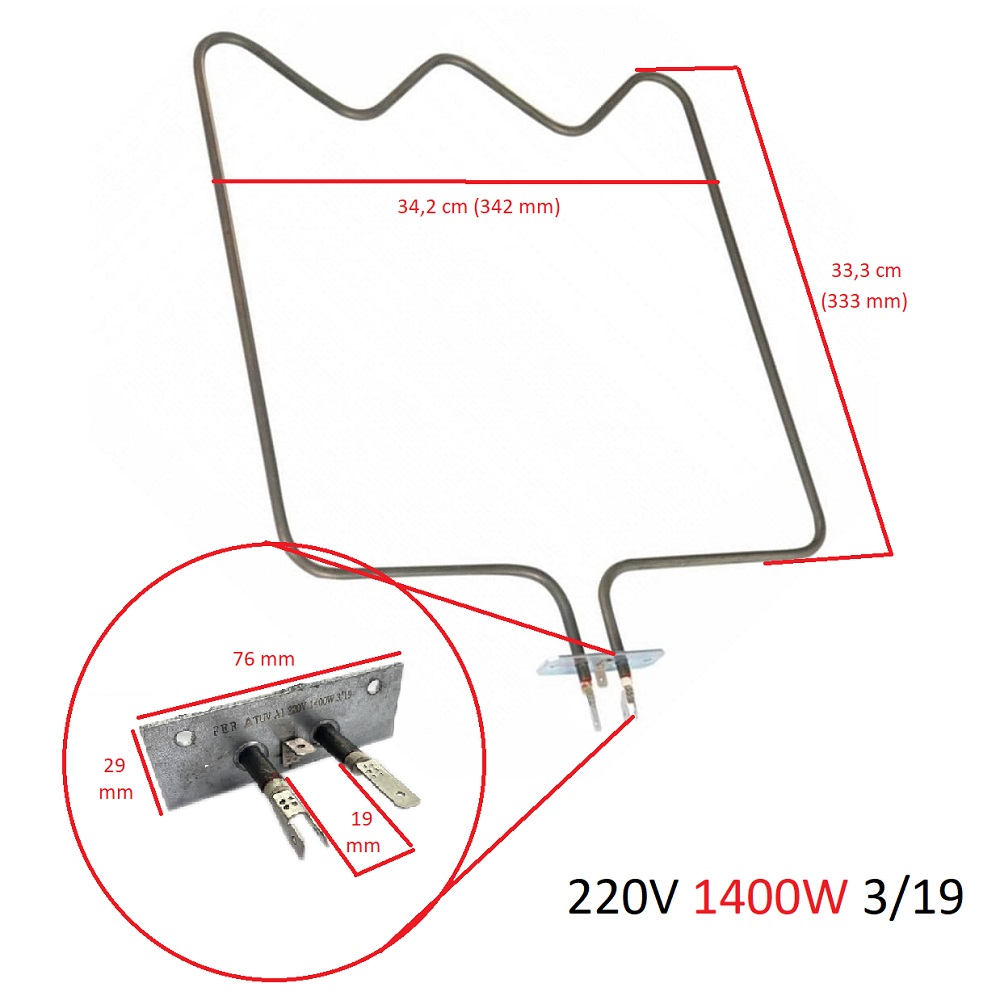 Arçelik Uyumlu ARF9321T 9770NEPI 9430YDG 9686DI Alt Fırın Rezistansı 1400W - 262900002