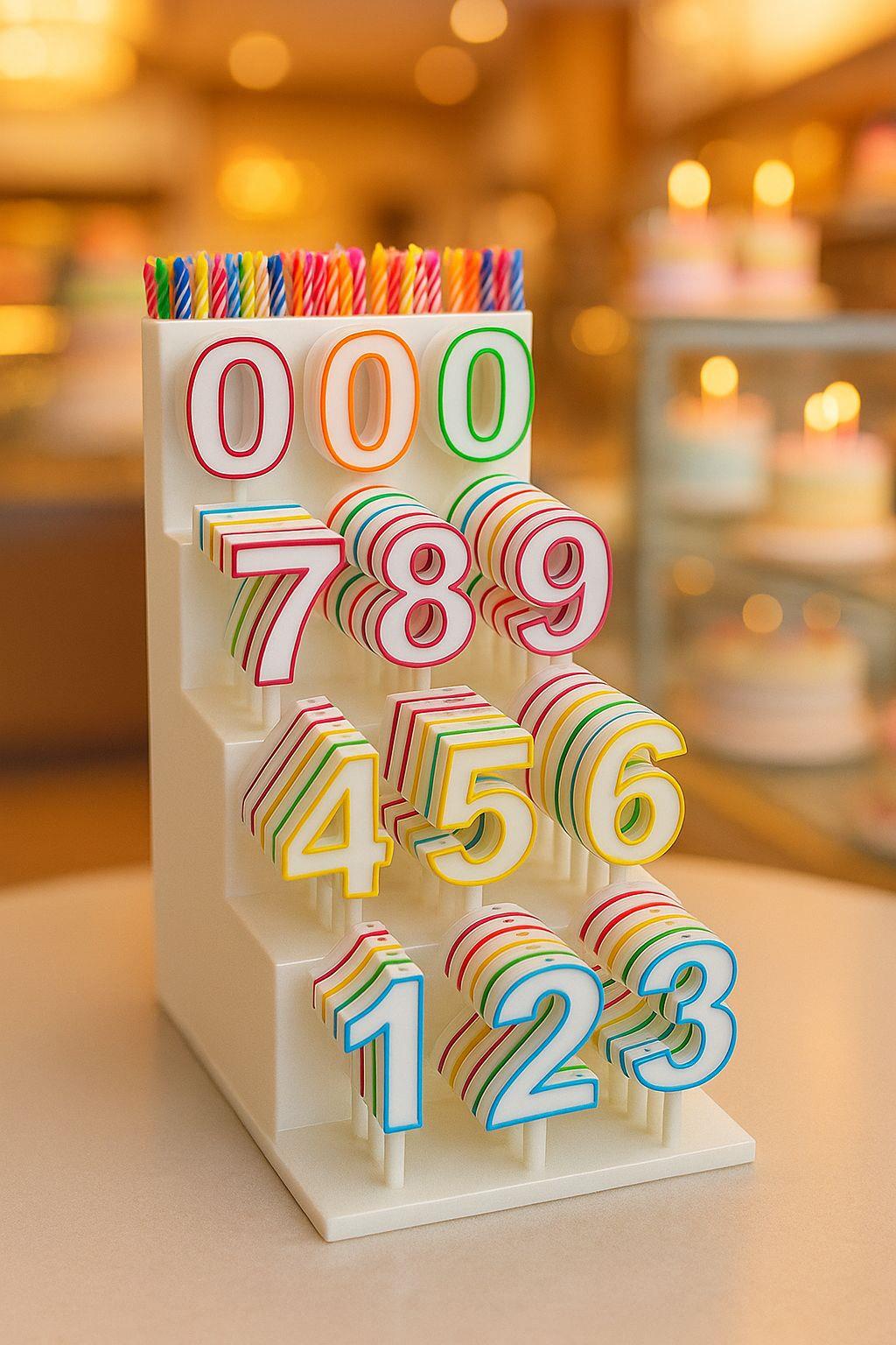 Beyaz Zeminli Renkli Rakam Pasta Süsü Seti 🎂 | Yaş Belirleme Aksesuarı