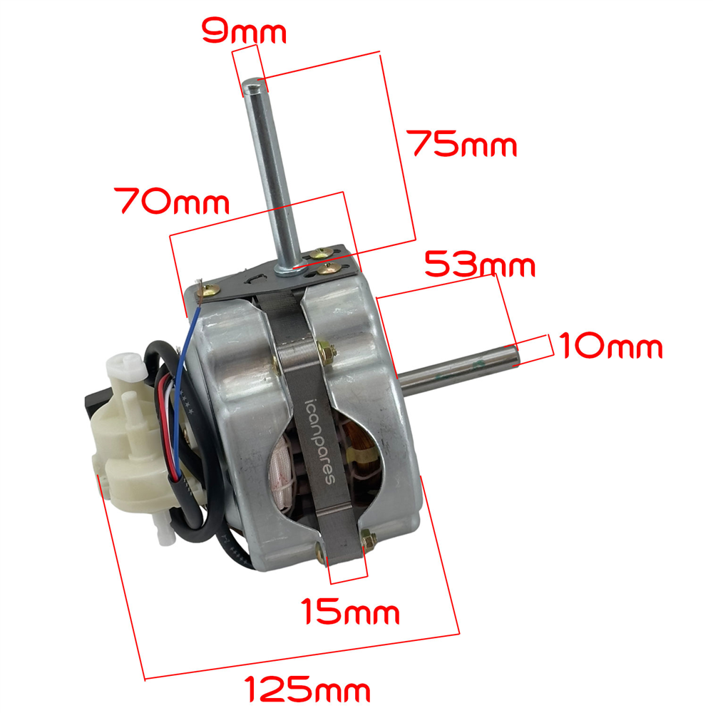 Bir Çok Marka İle Uyumlu 75W / Kalın Milli 10mm - Dişsiz / Sanayi Tipi Vantilatör Motoru