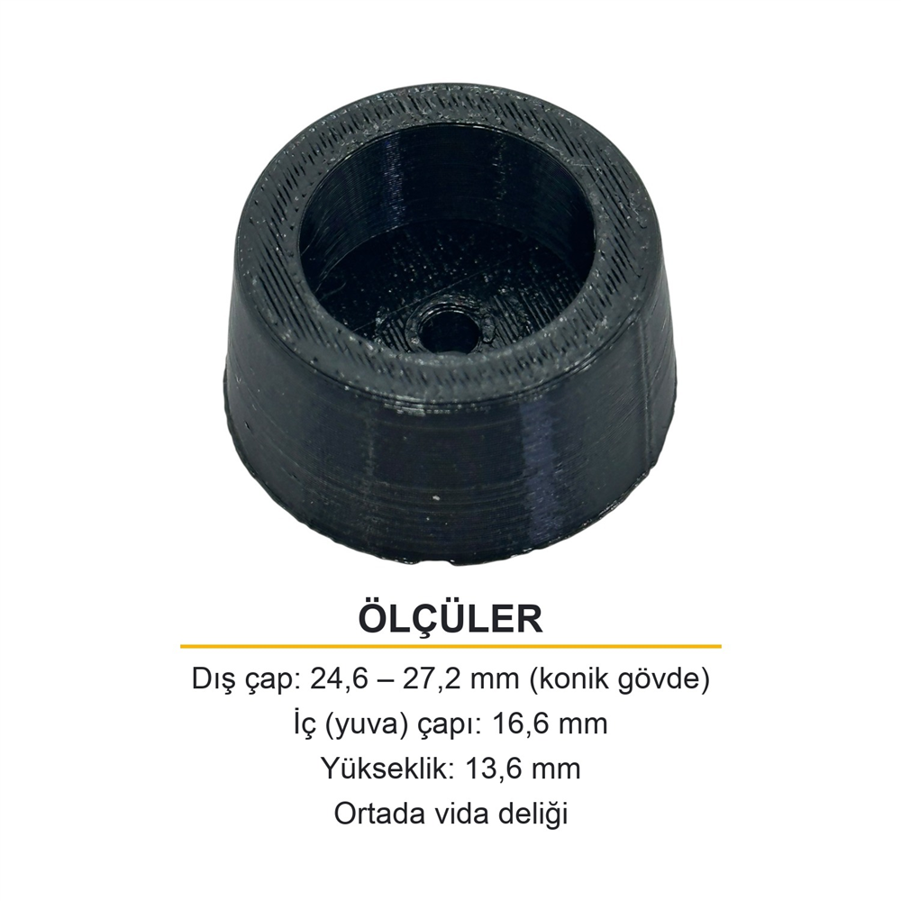Bir Çok Marka Uyumlu Endüstriyel Çay Kazanı Ayağı Yuvarlak Küçük - 24,6-27,2 mm Çap, 13,6 mm Yükseklik