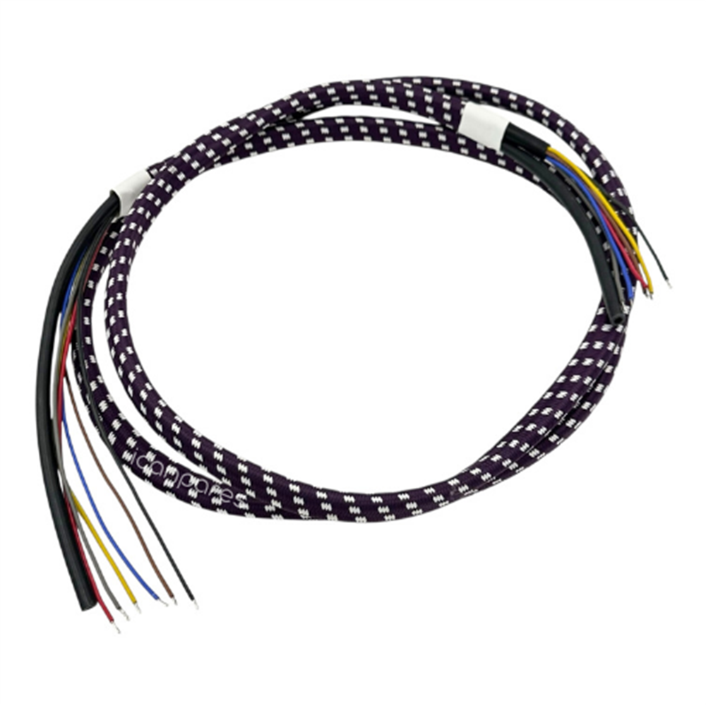Buharlı Ütü Uyumlu 6 Çıkışlı Elektrik Kablosu + Buhar Hortumu - Kumaş Örgülü/GC8619 Buhar Kazanlı Ütü Kablo Kordonu