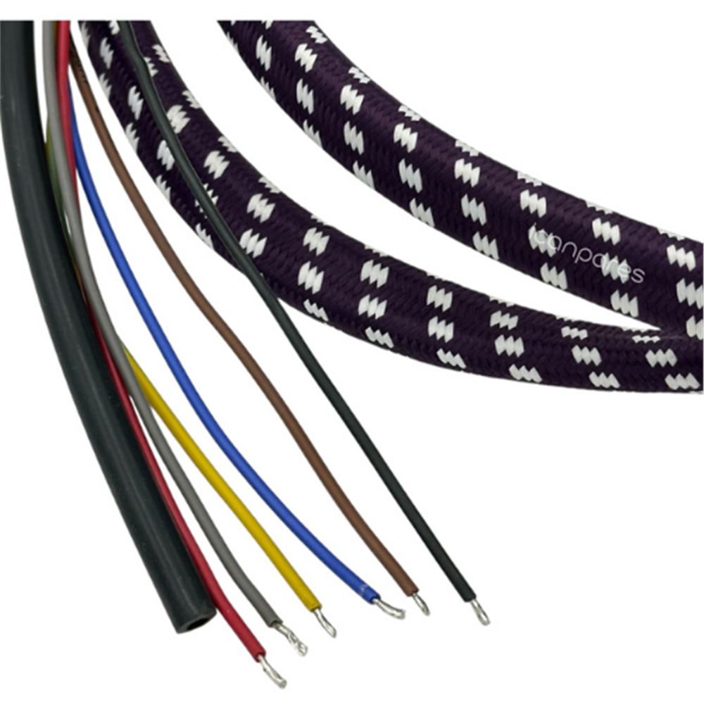Buharlı Ütü Uyumlu 6 Çıkışlı Elektrik Kablosu + Buhar Hortumu - Kumaş Örgülü/GC8619 Buhar Kazanlı Ütü Kablo Kordonu