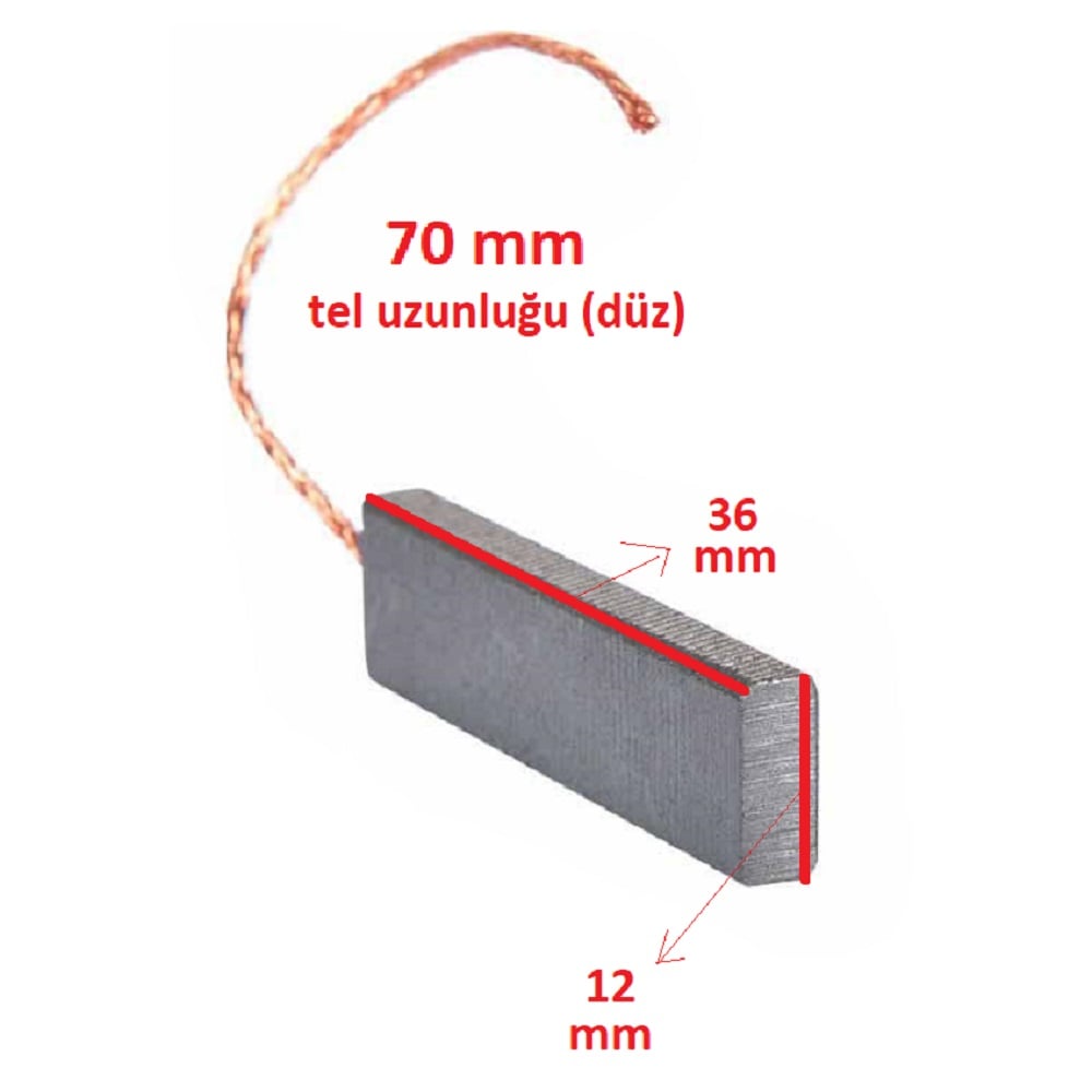 Çamaşır Makinesi Bakır İpli Motor Kömürü (5x12.5x32)