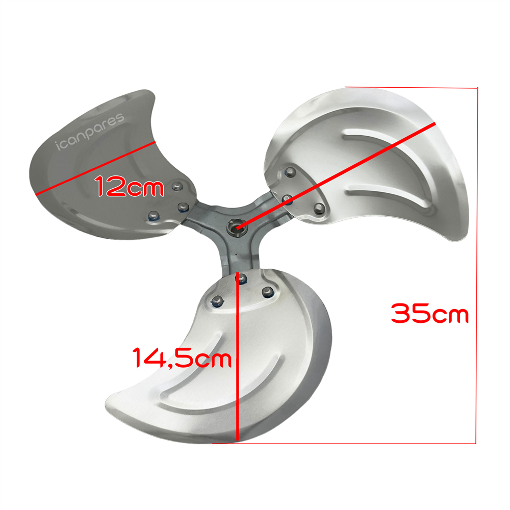 Çok Marka İle Uyumlu Mil Çapı 10mm/STF-2010 Metal Vantilatör Pervanesi