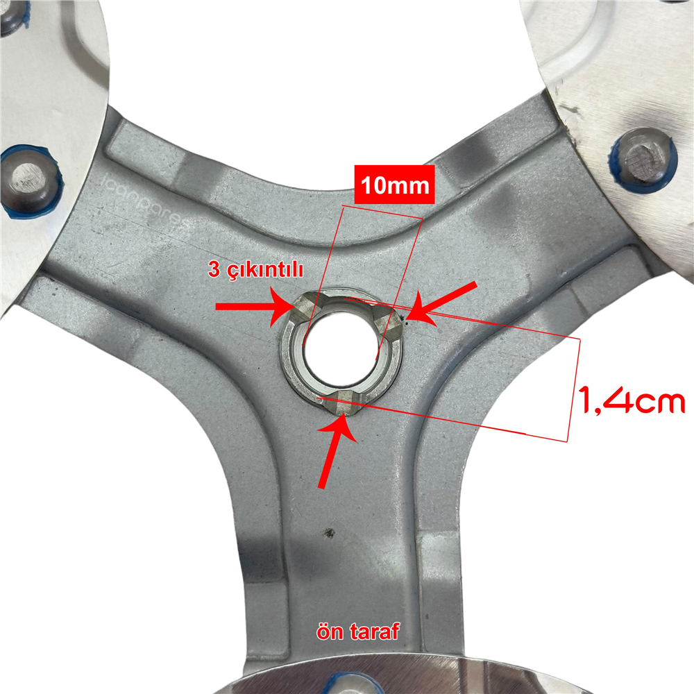 Çok Marka İle Uyumlu Mil Çapı 10mm/STF-2010 Metal Vantilatör Pervanesi