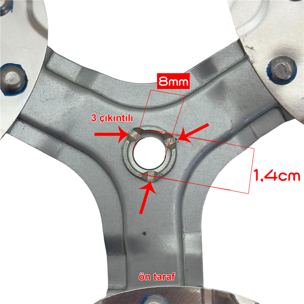 Çok Marka İle Uyumlu Mil Çapı 8mm/PRV-1826/Dn 91027/TSF-117/Sv-2021 R/KTF-310 & KTF-340 Sanayi Tipi vb. Metal Vantilatör Pervanesi