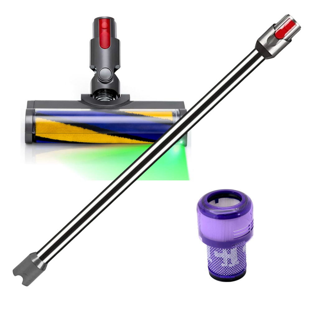 Dyson Uyumlu V12 Detect Slim Süpürge Ledli Başlık Alüminyum Boru ve Hepa Filtre Seti Dyson Uyumlu V12 Detect Slim Süpürge Ledli Başlık Alüminyum Boru