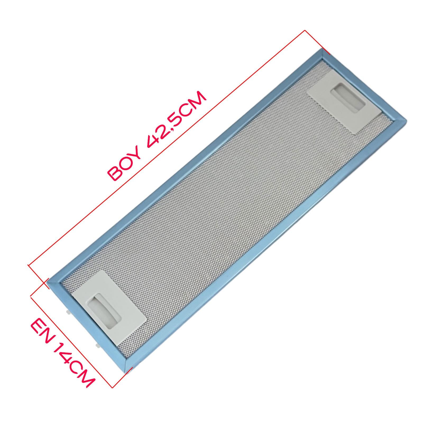 EN 14,0 cm BOY 42,5 cm - İki Tarafı Çift Tırnaklı Aspiratör Davlumbaz Metal Yağ Filtresi