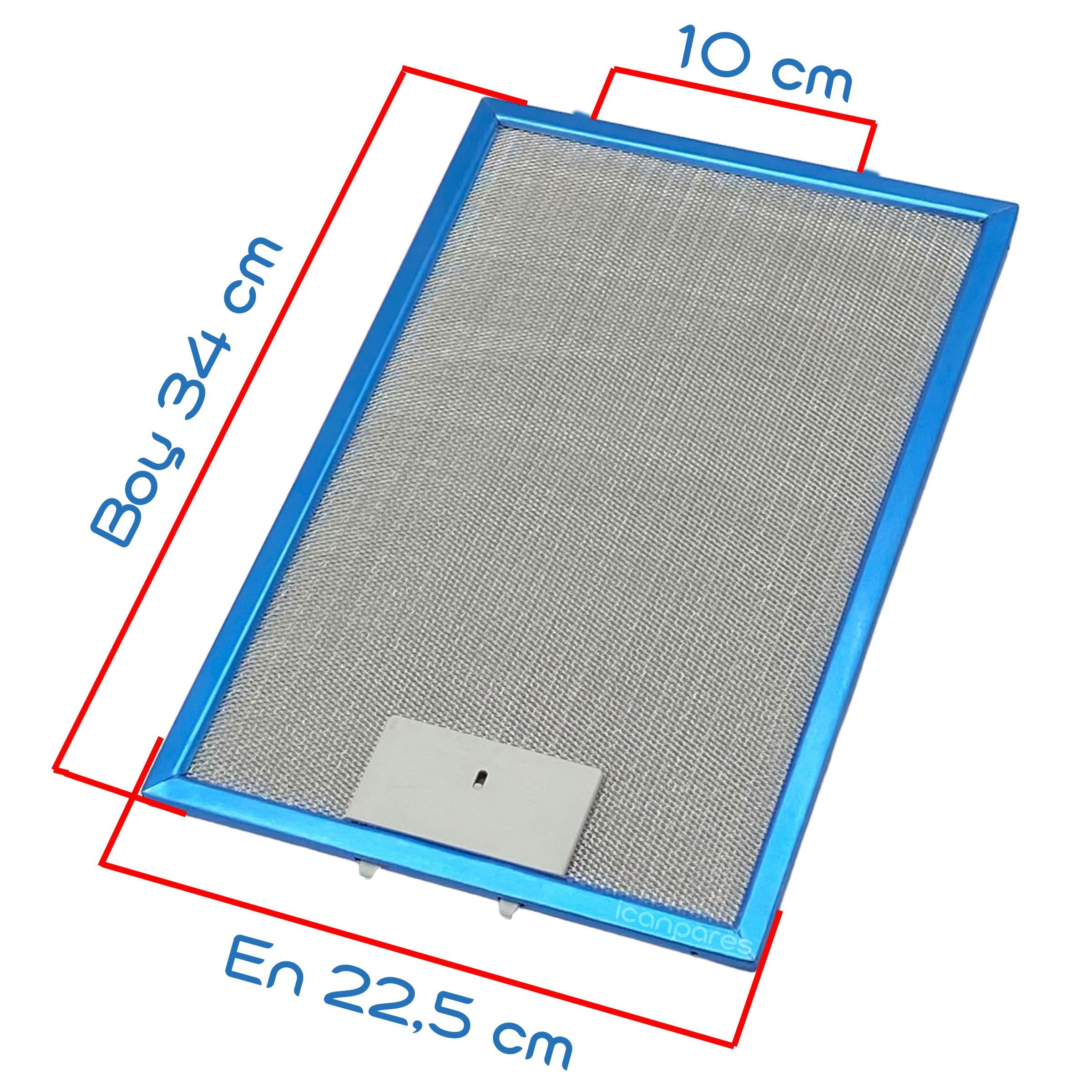 EN 26,8 cm BOY 29,0 cm - Arka Tırnak 12,5 cm Aspiratör Davlumbaz Metal Yağ Filtresi