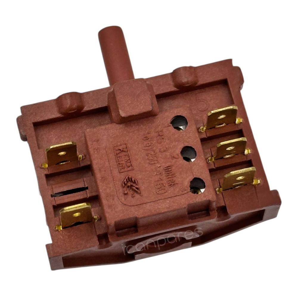 Mini Fırın Uyumlu Fonksiyon Anahtarı Komütatör 5 Pozisyon AC3 2+3