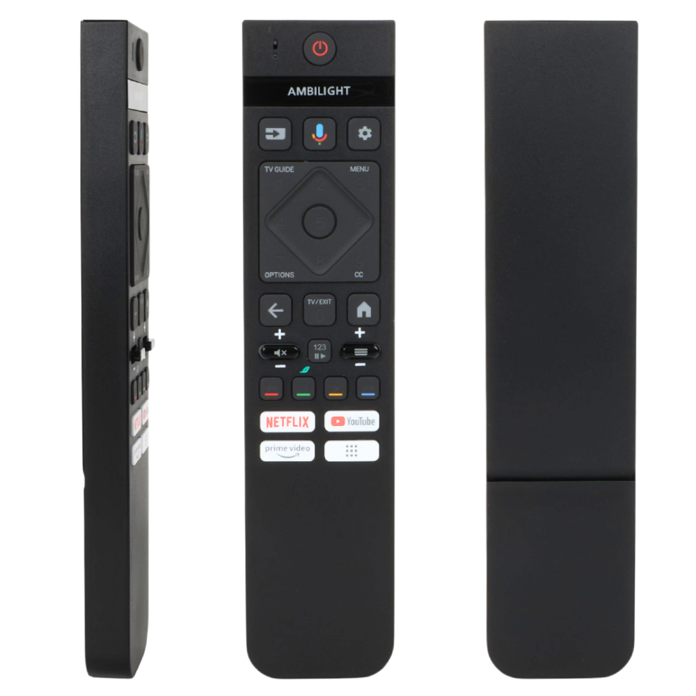 Philips Uyumlu Ambilight Google TV Netflix Prime Video Youtube Uygulama Menü Tuşlu Ses Komutlu Lcd-Led Tv Kumandası