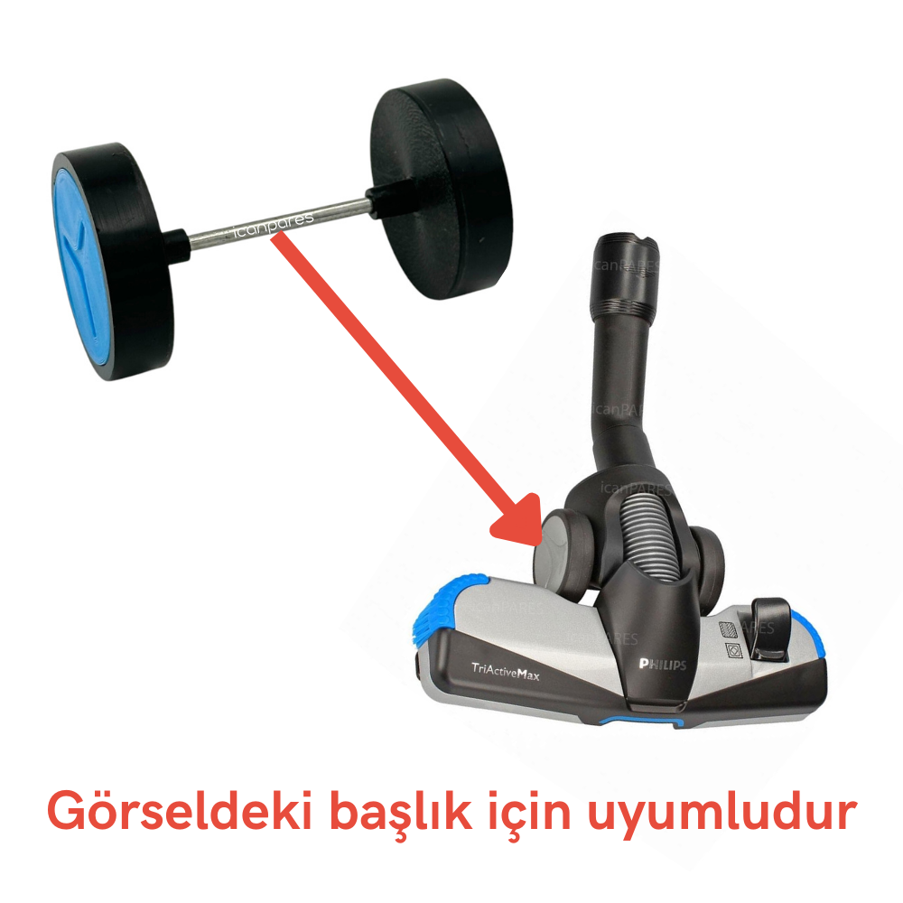 Philips Uyumlu FC 8721 Performer Expert/8722 Performer Expert/8723 Performer Expert Süpürge Triactive Emici Başlık Tekerleği - Mavi